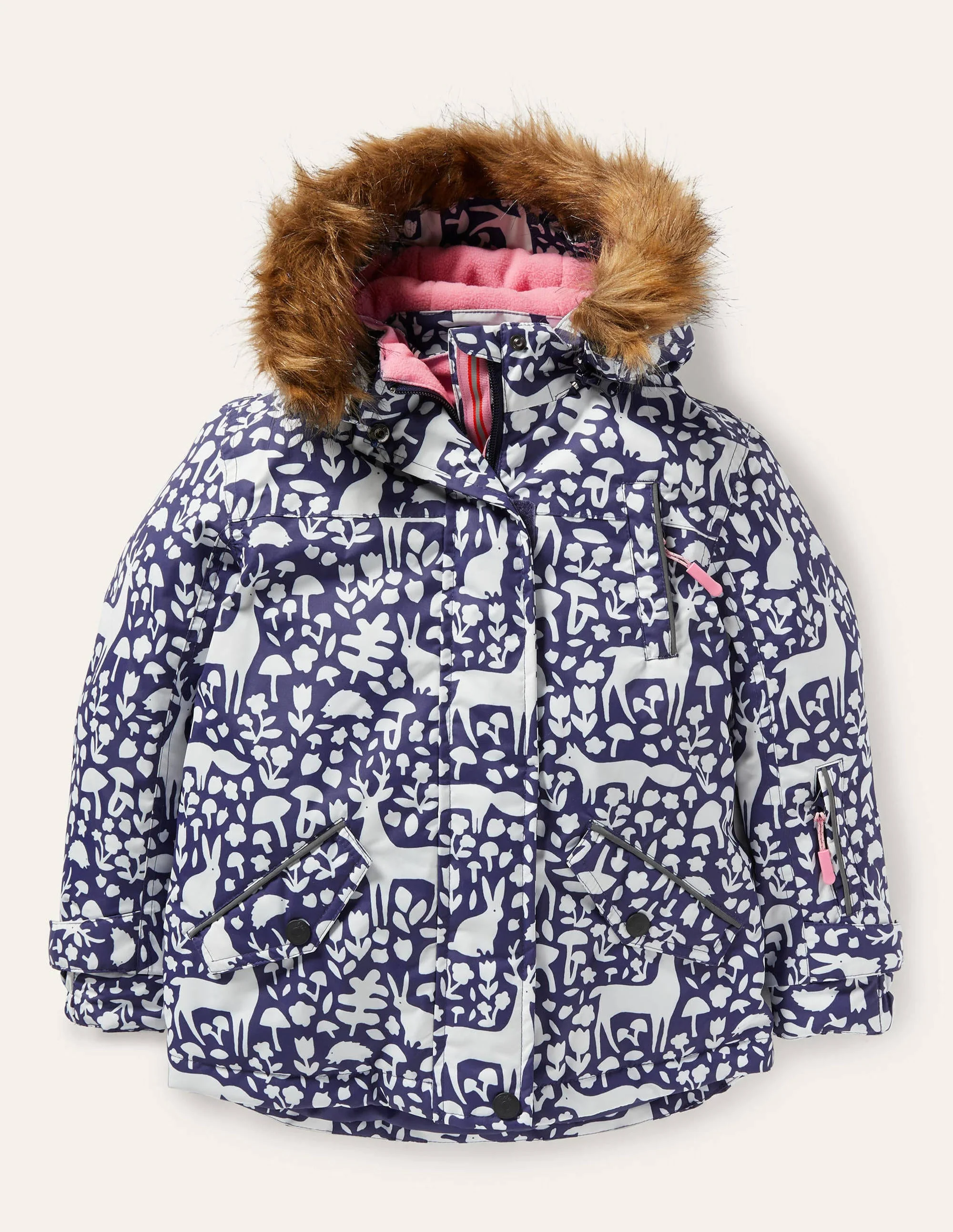 Wasserdichte Allwetterjacke-Navy, Wald