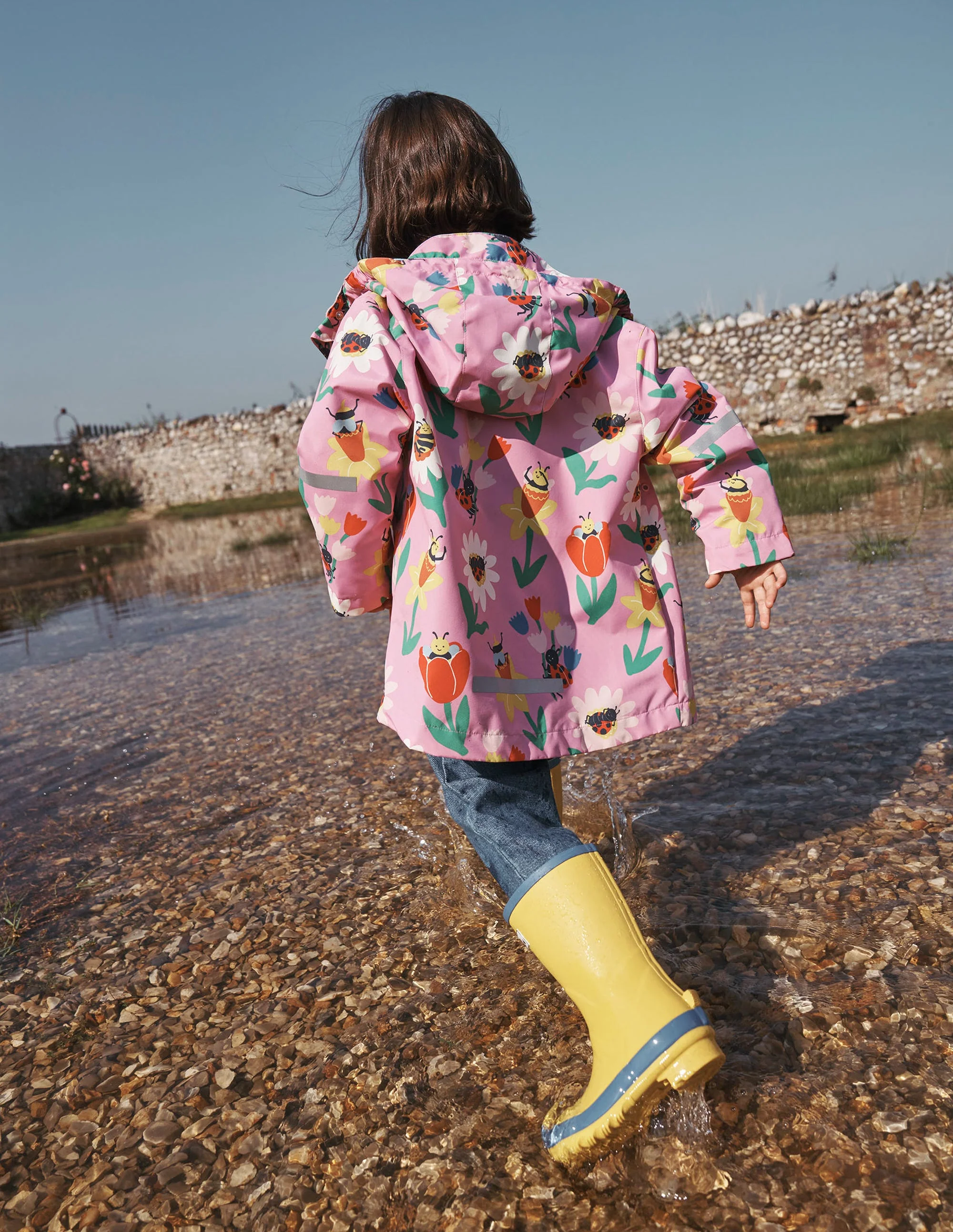 Wasserdichte Fischerjacke-Rosa Frühlingsgarten - Image 6