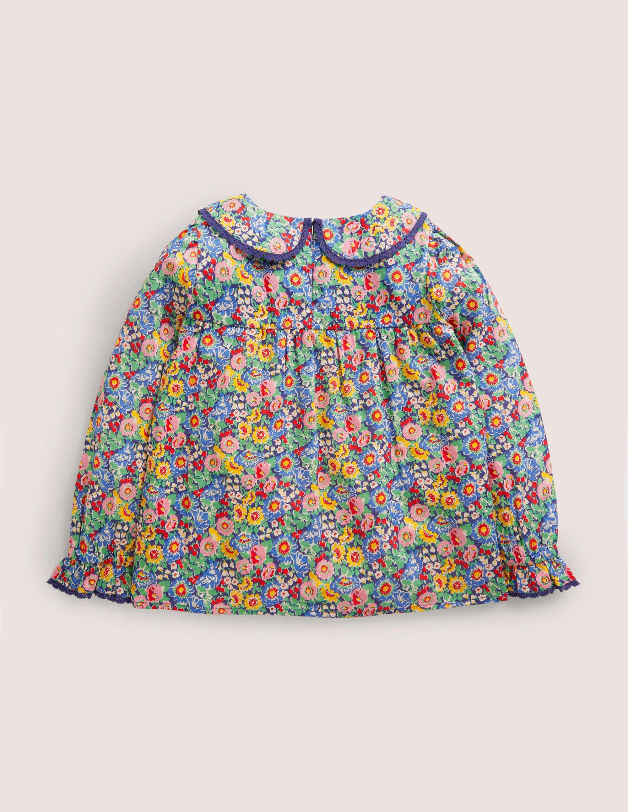 Weboberteil mit Kragendetail-Bunt, Blumenmuster - Image 2