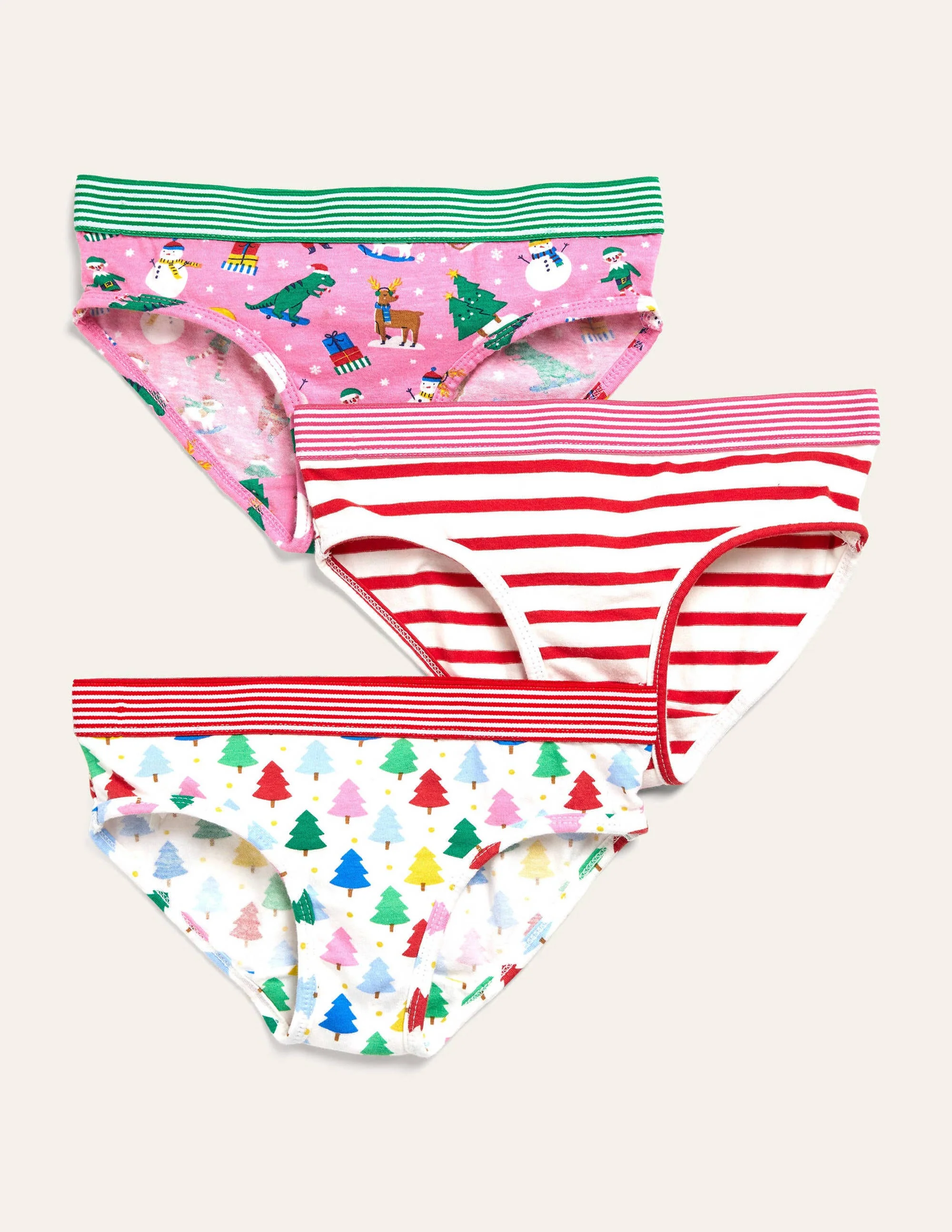 Weihnachtliche Slips im 3er-Pack-Bunt