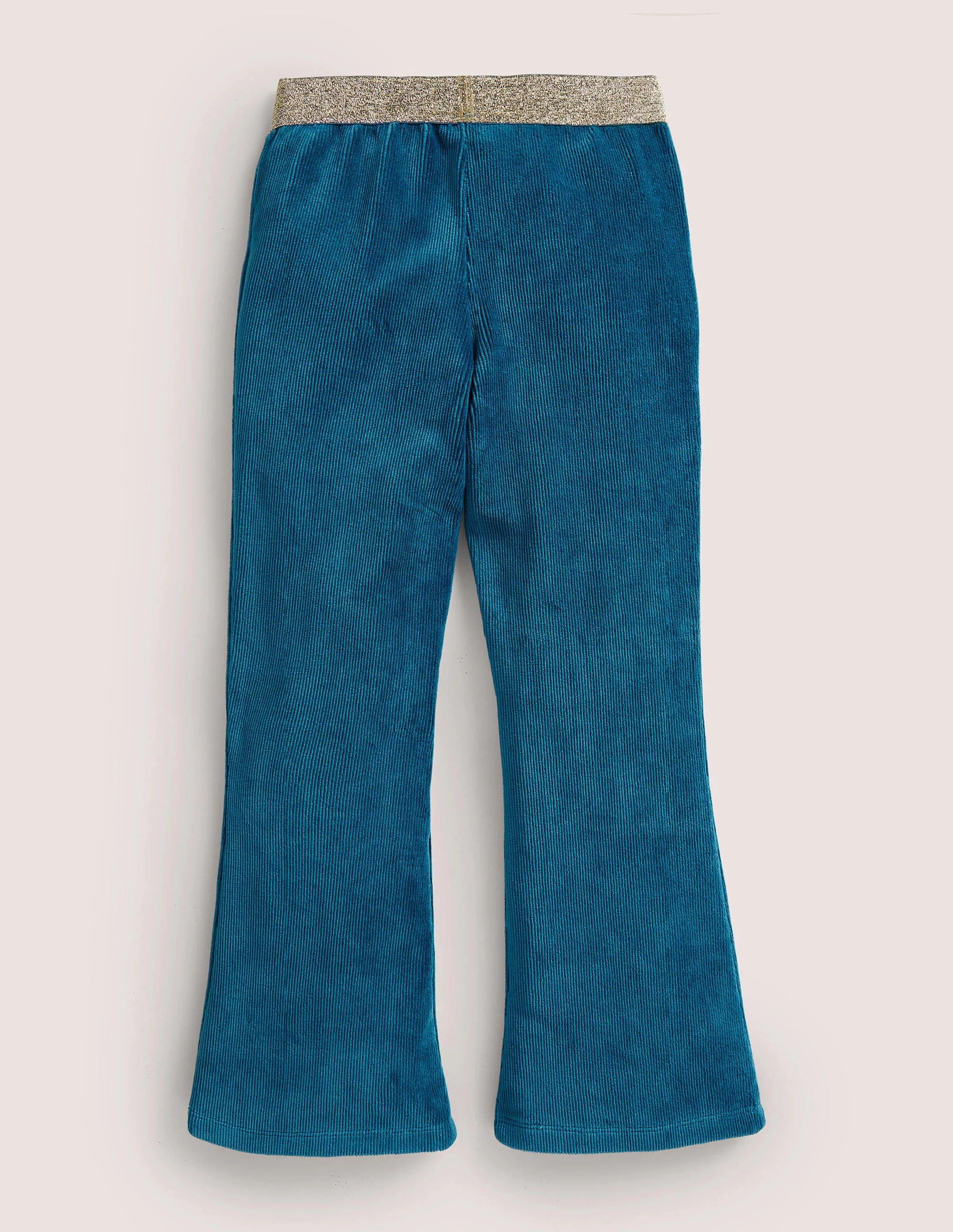 Weit ausgestellte Hose mit Glitzertaille-Dunkles Petrol - Image 2