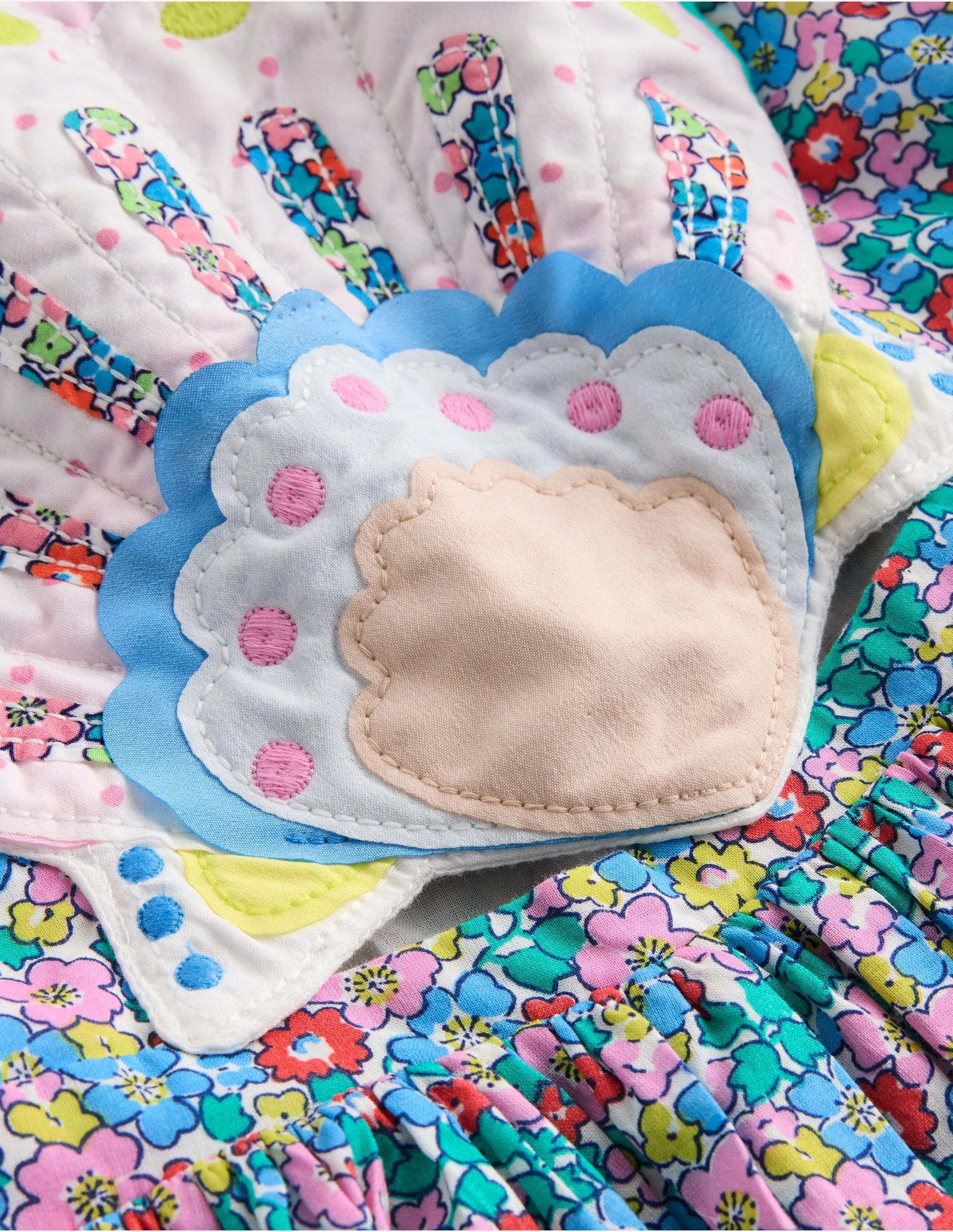 Zadie Kleid mit Rücken-Applikation-Bunt Blumenbeet Muschel - Image 3