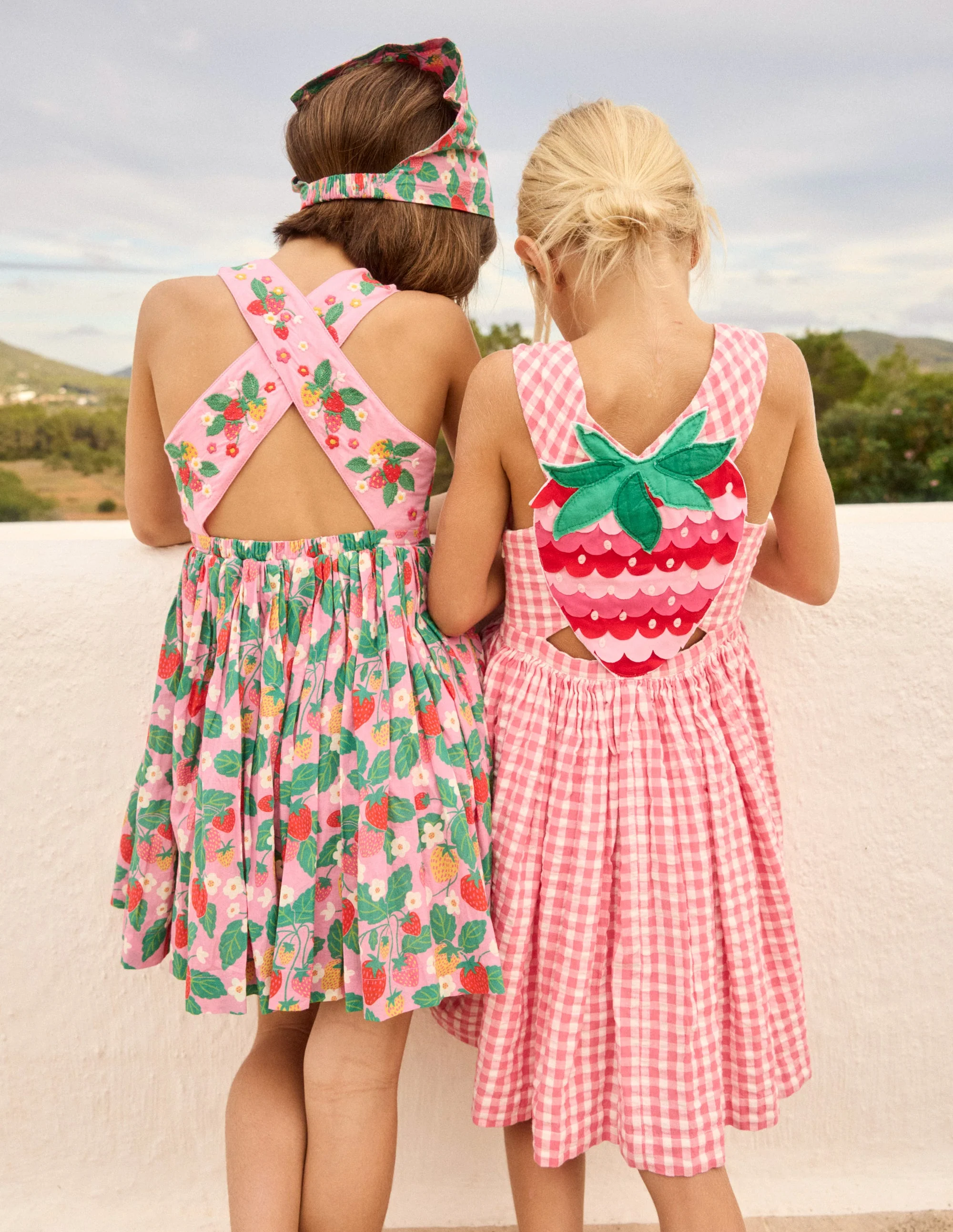 Zadie Kleid mit Rücken-Applikation-Rosa Vichykaro Erdbeere - Image 8