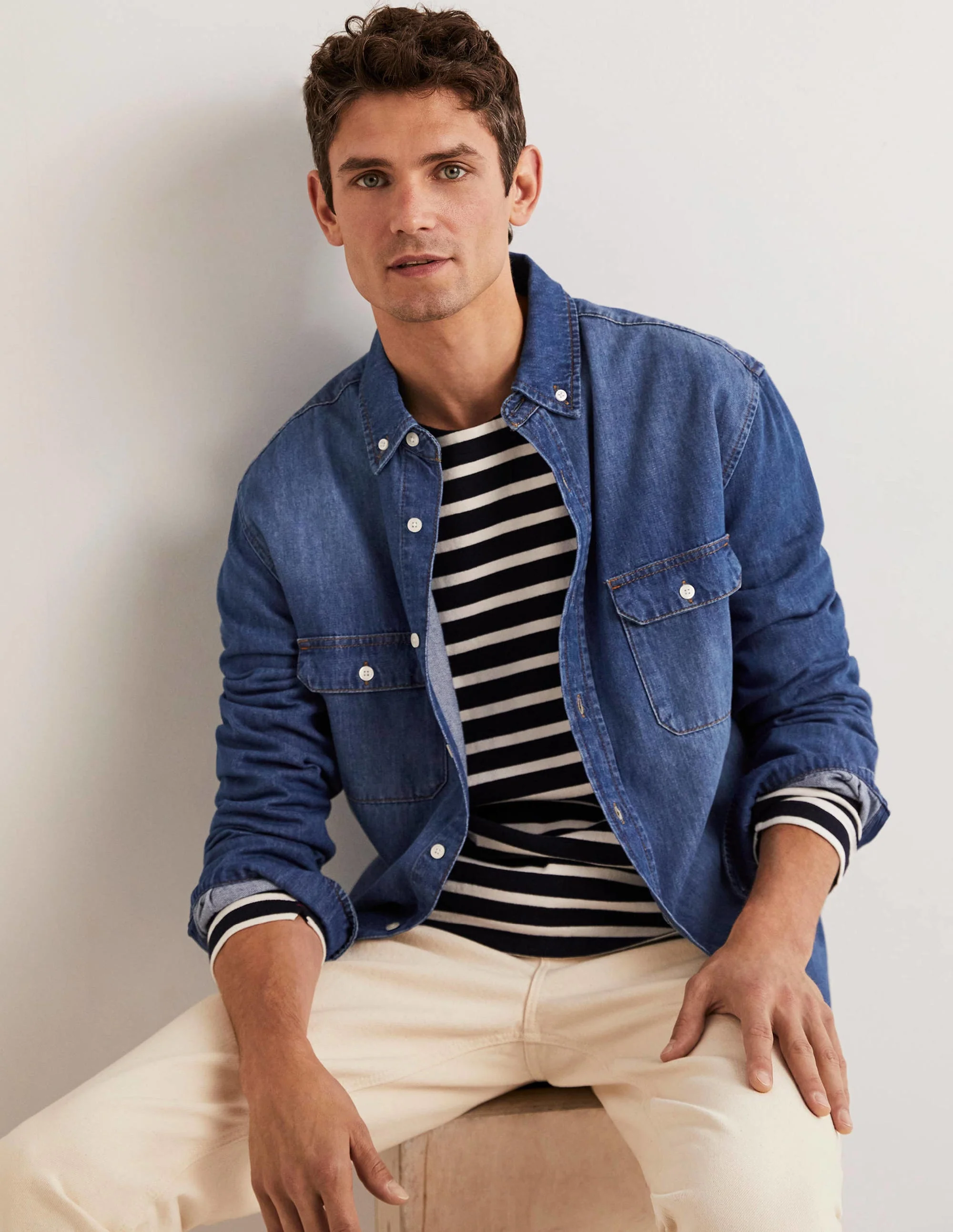 Authentisches Denim-Hemd-Denim