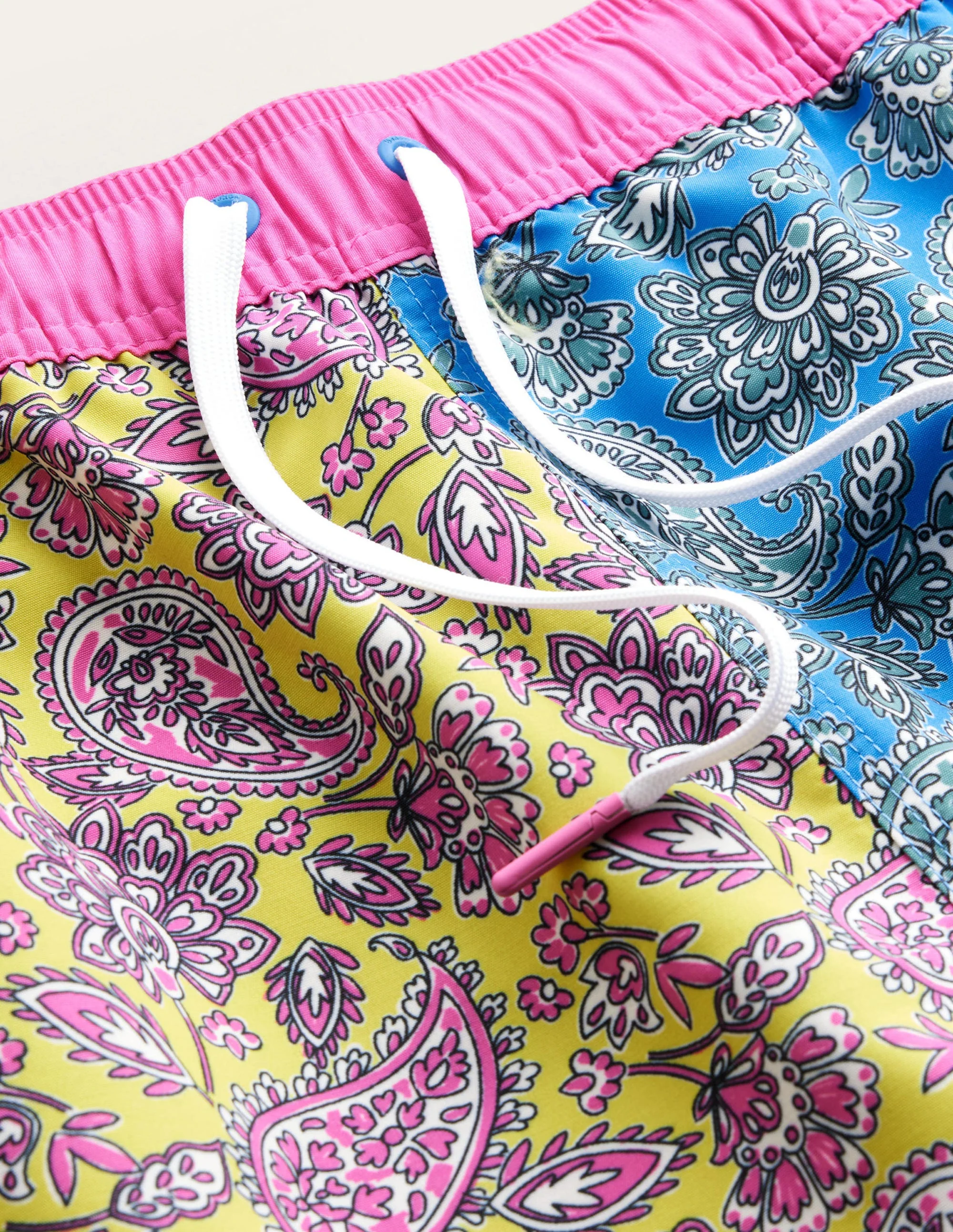 Badeshorts mit elastischem Taillenbund-Marokkoblau, Blumen-Paisleymuster - Image 6