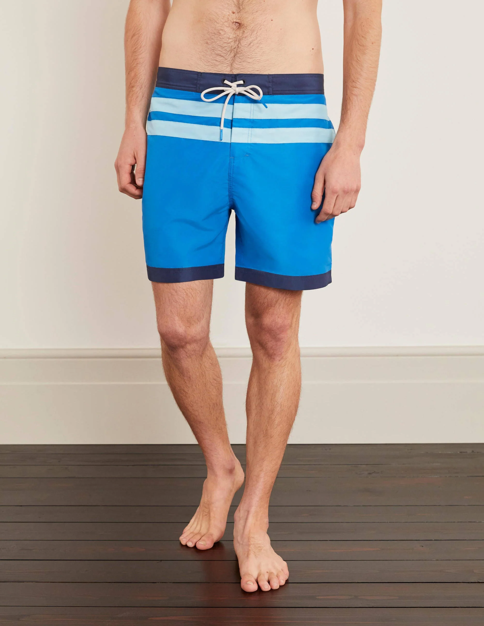 Badeshorts mit Streifendetail-Blautöne