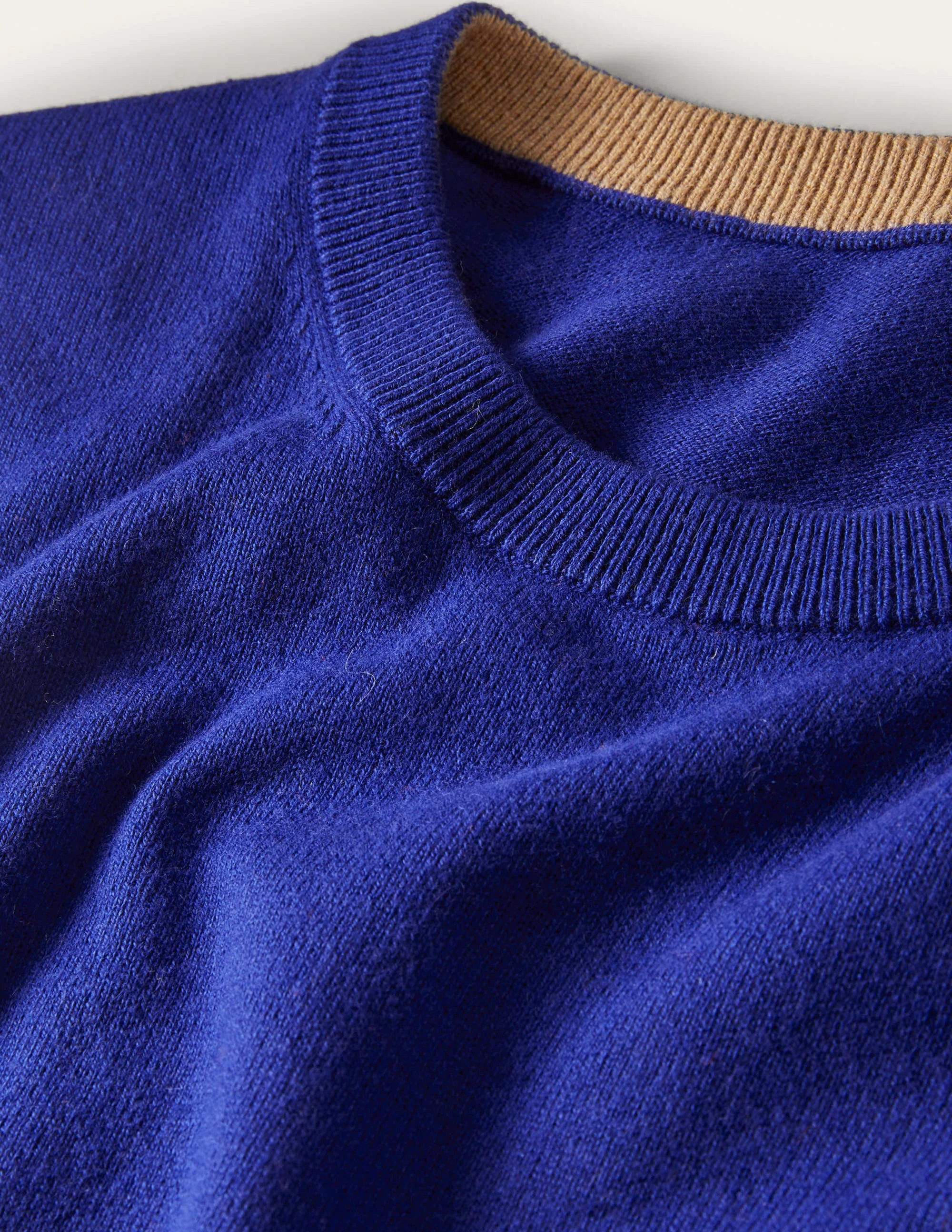 Baumwoll-Kaschmir-Pullover mit Rundhalsausschnitt-Sattes Blau - Image 5