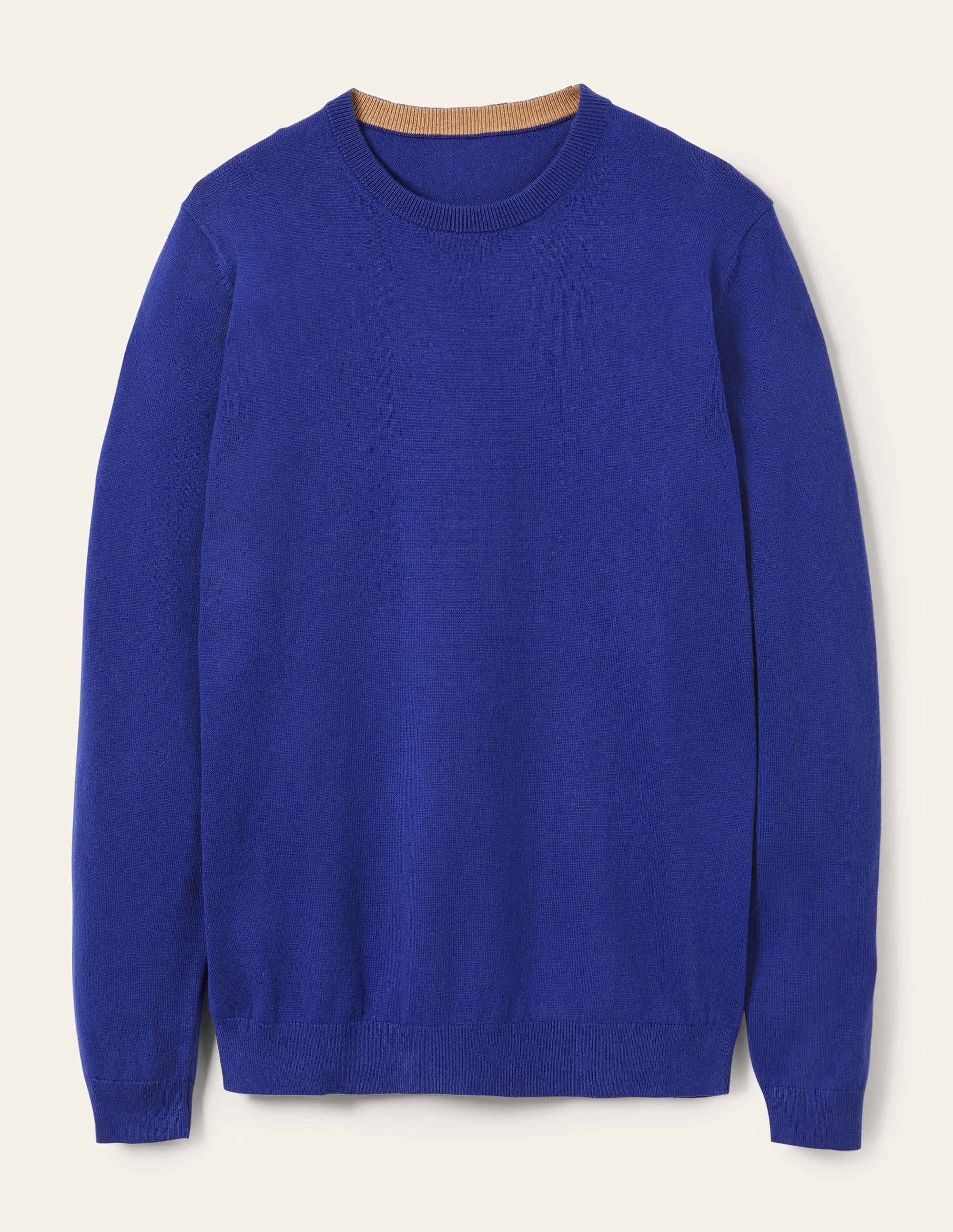 Baumwoll-Kaschmir-Pullover mit Rundhalsausschnitt-Sattes Blau - Image 6