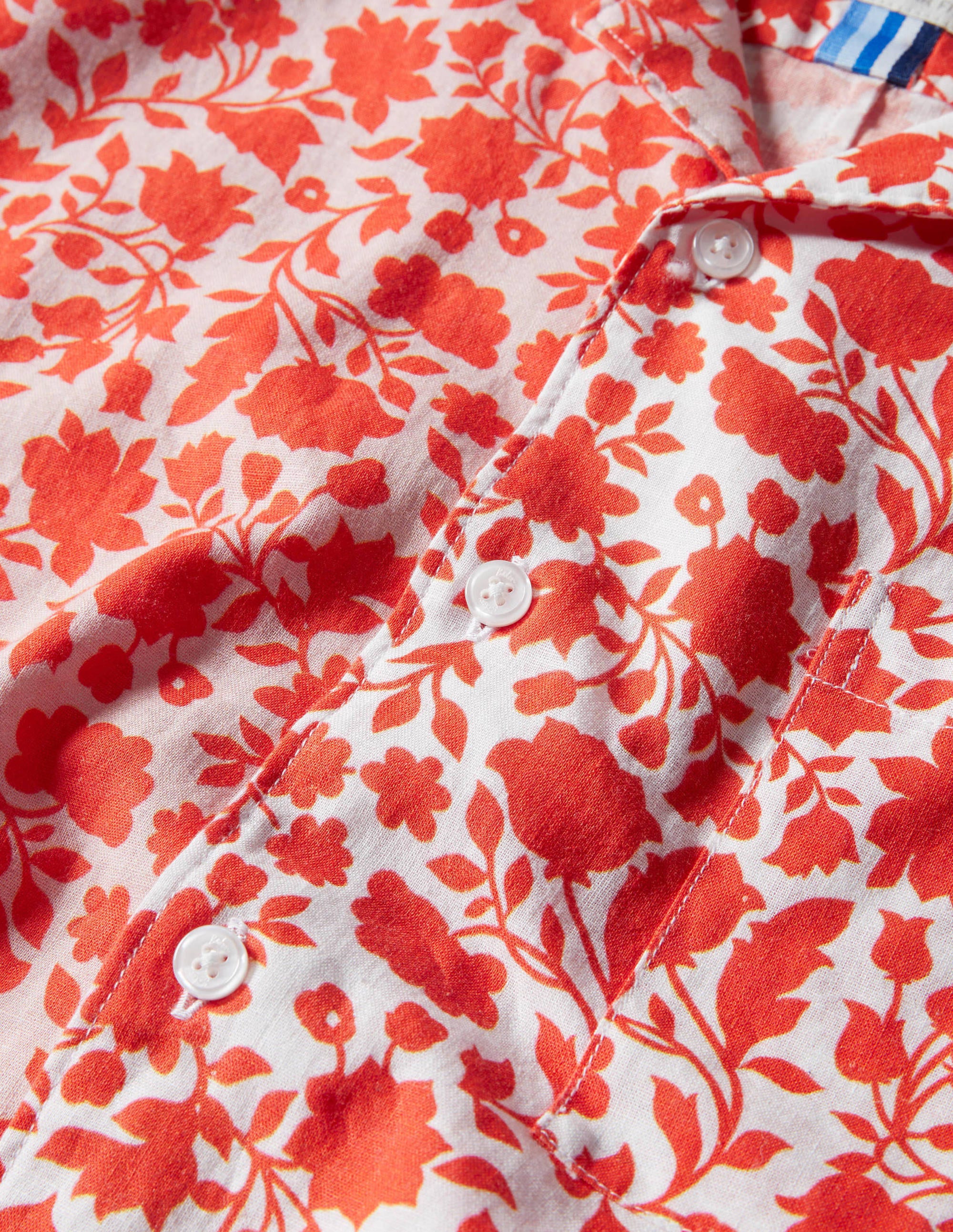 Baumwollleinen-Hemd mit Reverskragen-Rot, Mustermix/Blumenmuster - Image 5