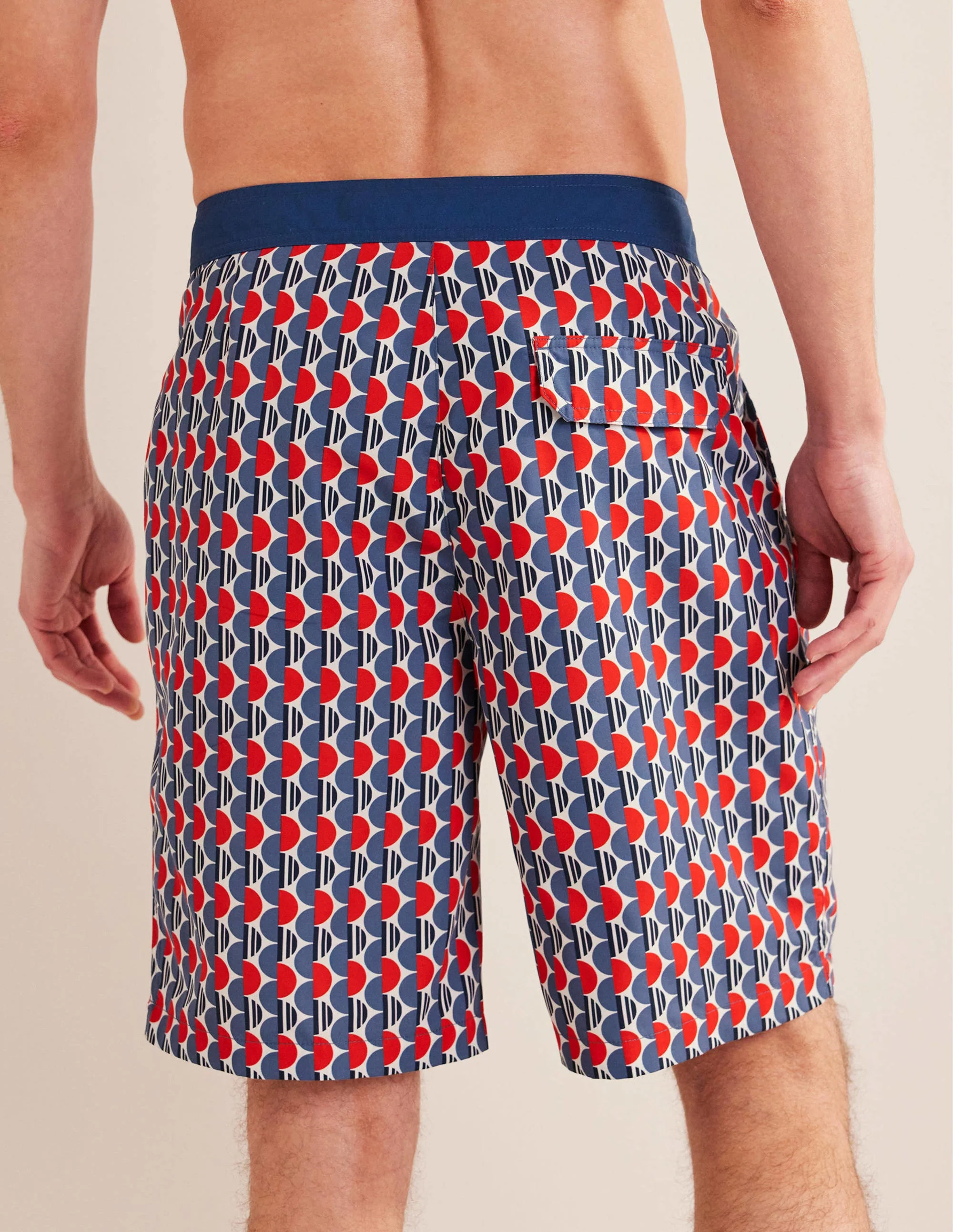 Bermudas mit fixiertem Taillenbund-Signalrot, Halbkreise - Image 3