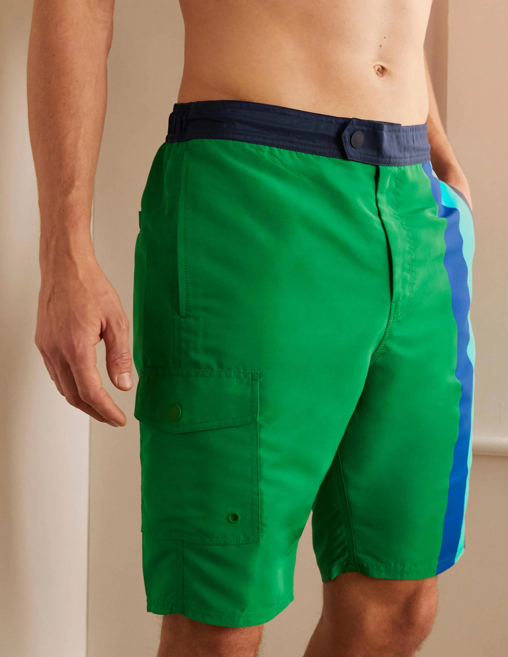 Bermudas-Sattes Smaragdgrün, Gestreift - Image 4