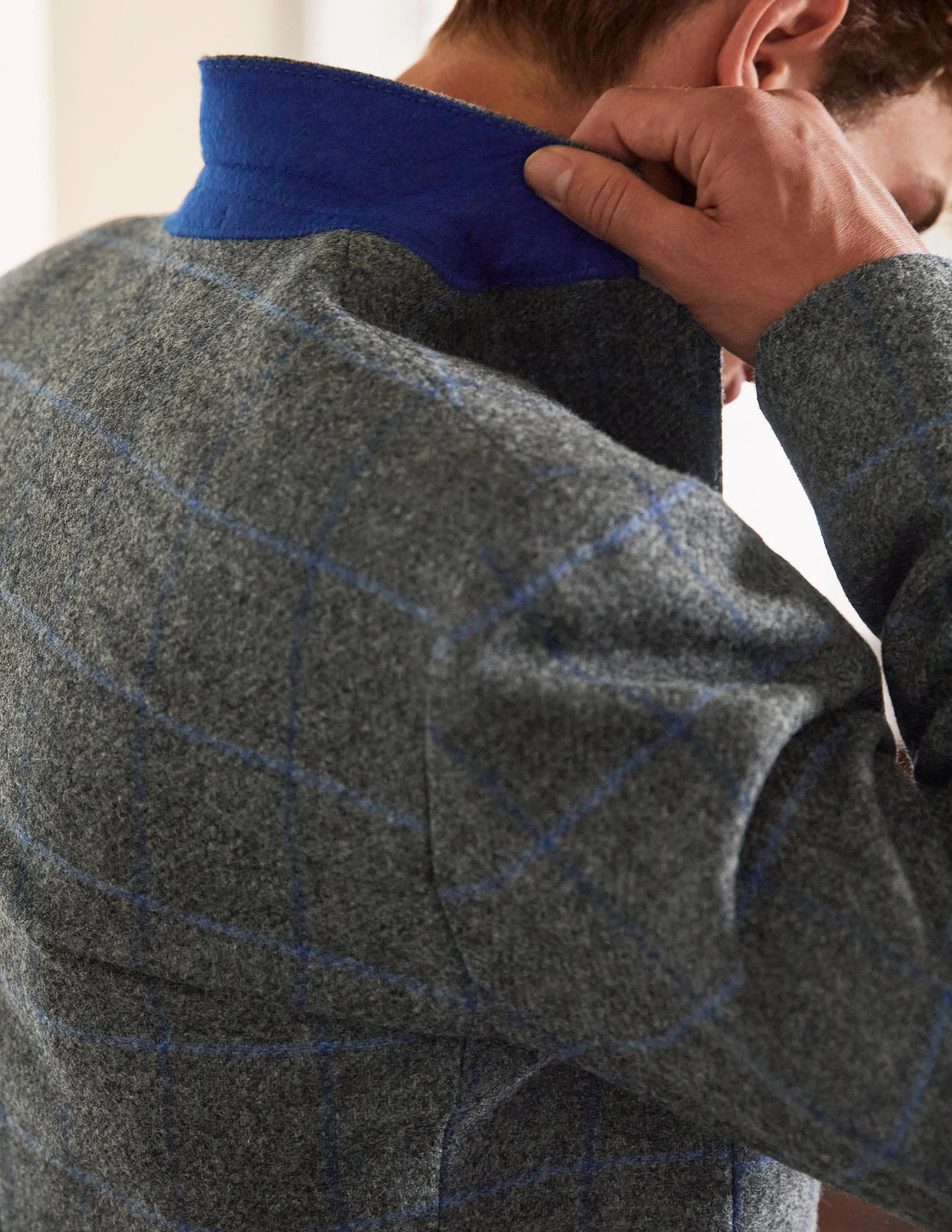 Caldey Blazer aus britischem Tweed-Anthrazit, Grobe Karos - Image 2