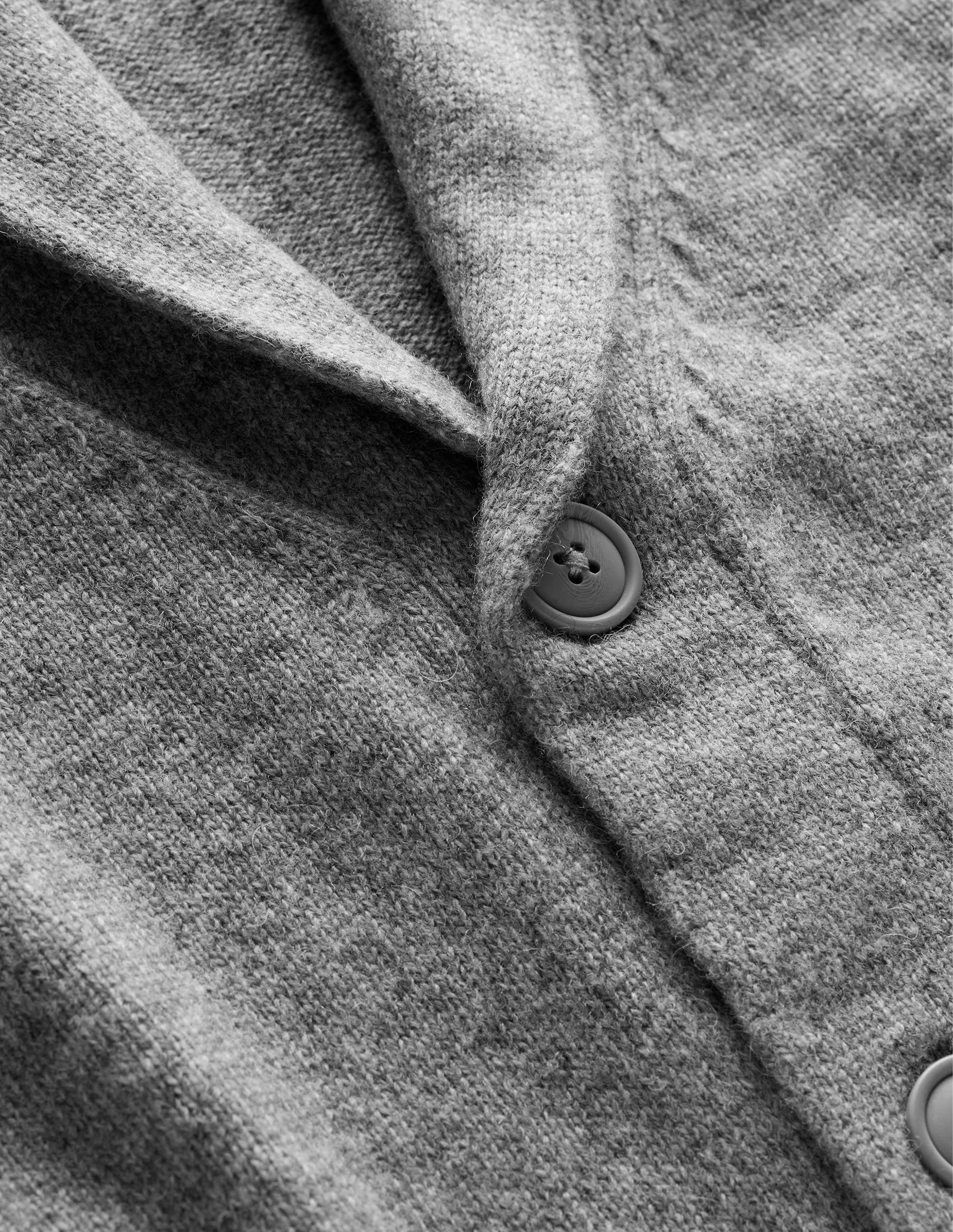 Cardigan mit Schalkragen-Hellgrau Melange - Image 5