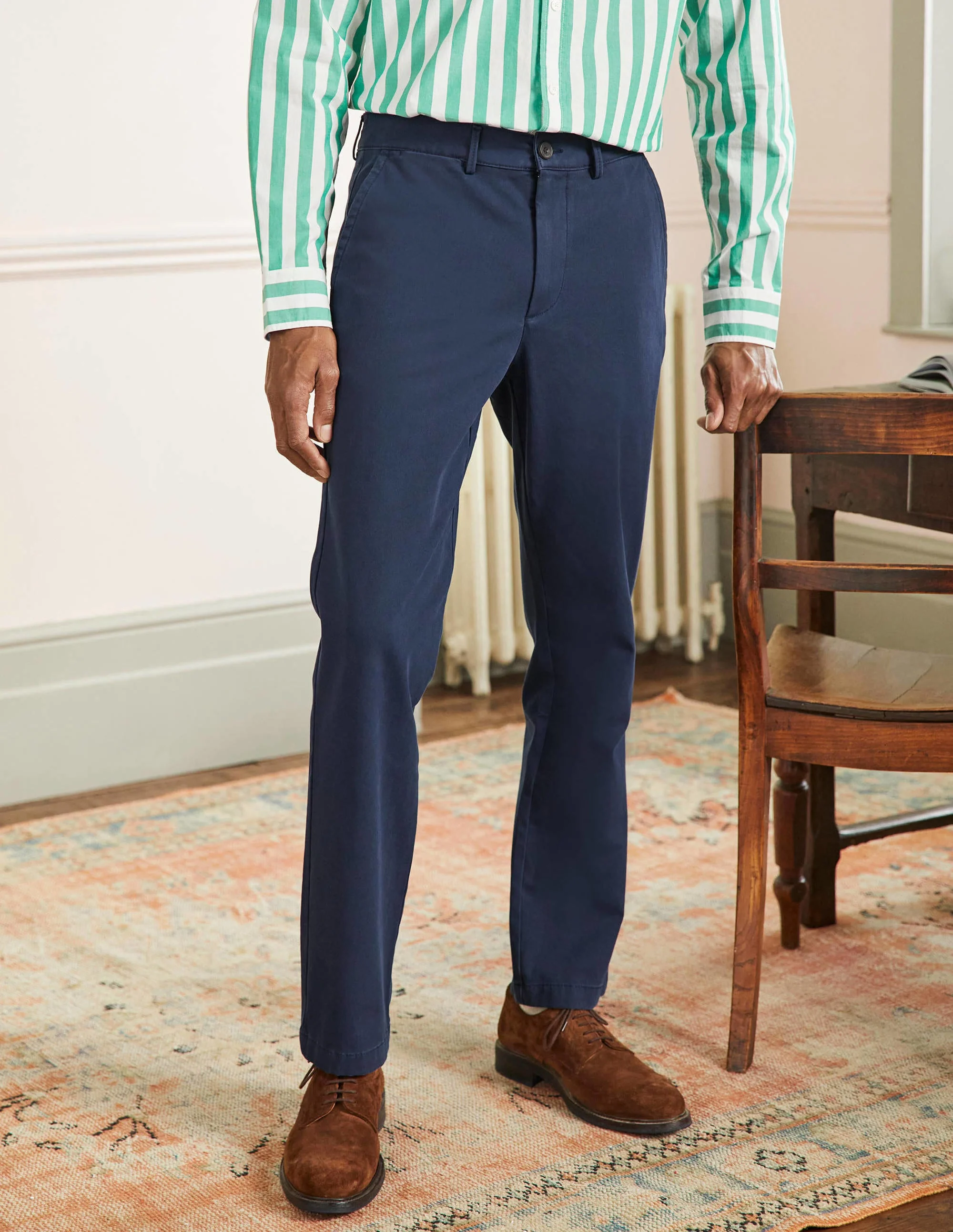 Chinohose mit geradem Bein-Marineblau - Image 4