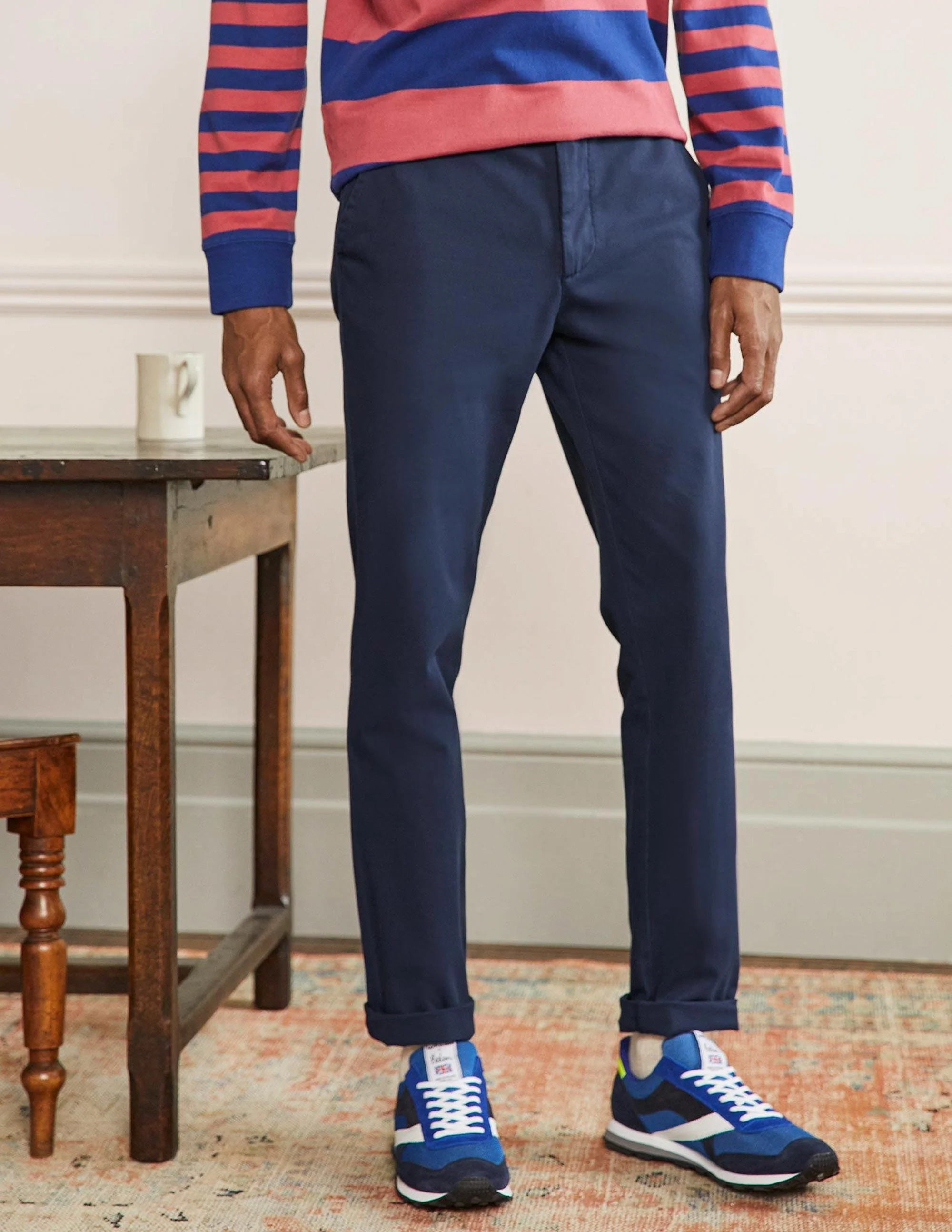 Chinohose mit schmalem Bein-Marineblau - Image 4