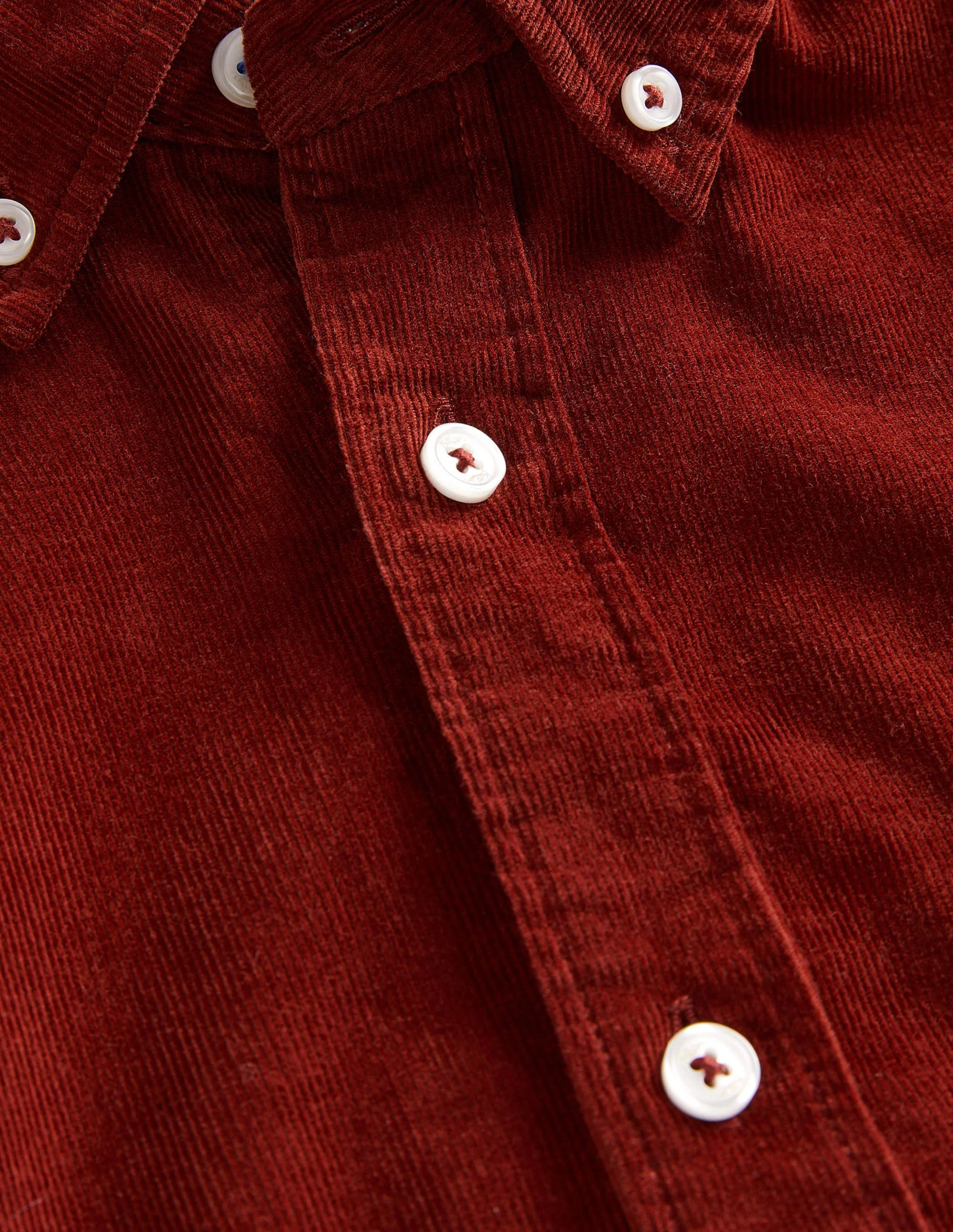 Cordhemd mit Knopfleiste-Kastanienrot - Image 7