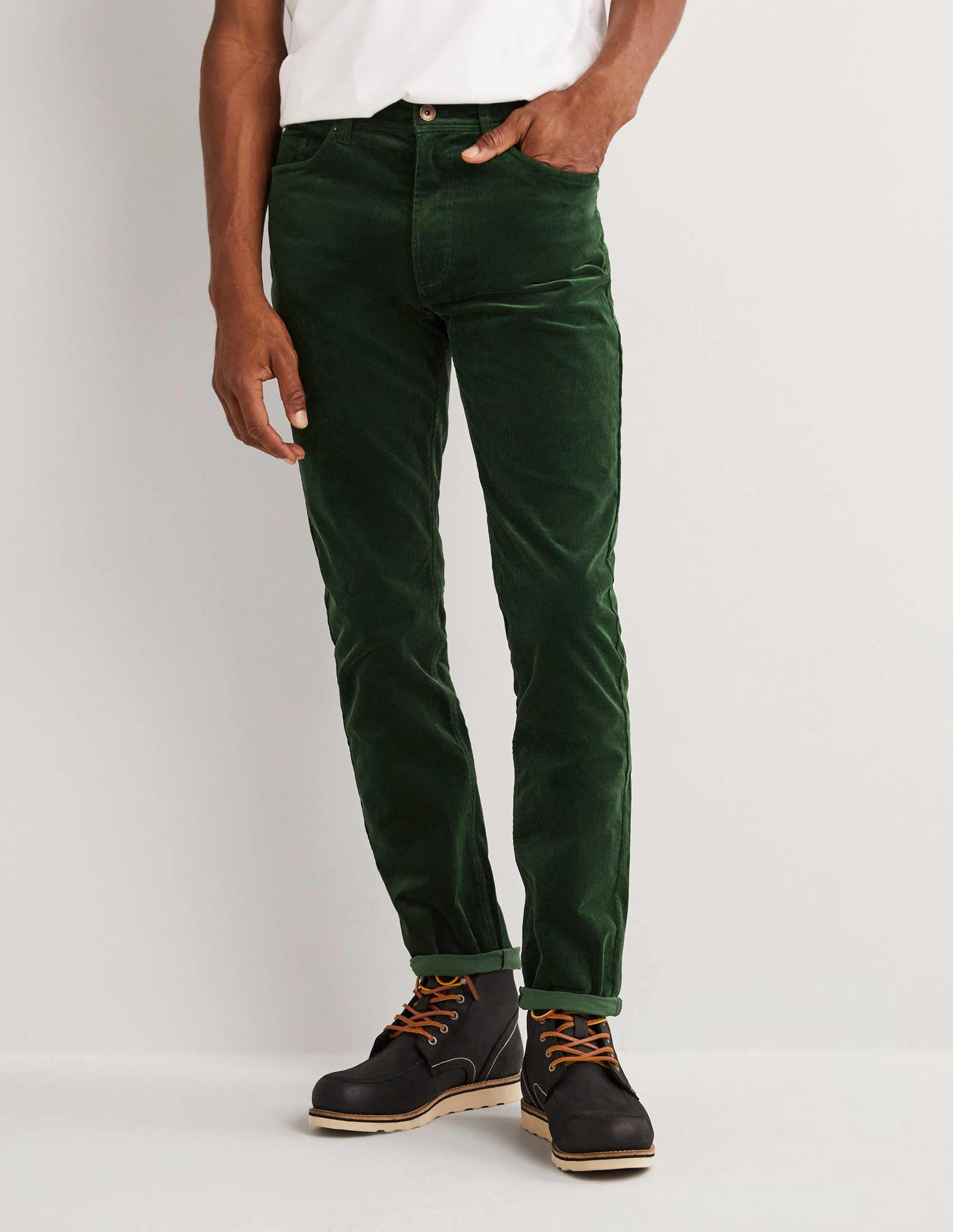 Cordhose mit fünf Taschen-Waldgrün - Image 4