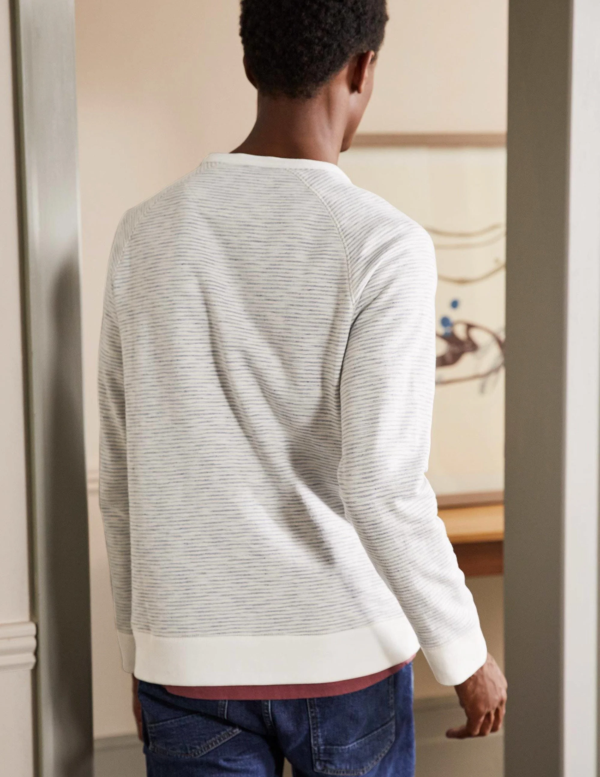 Danby Gebürstetes Sweatshirt-Grau, Gestreift - Image 3