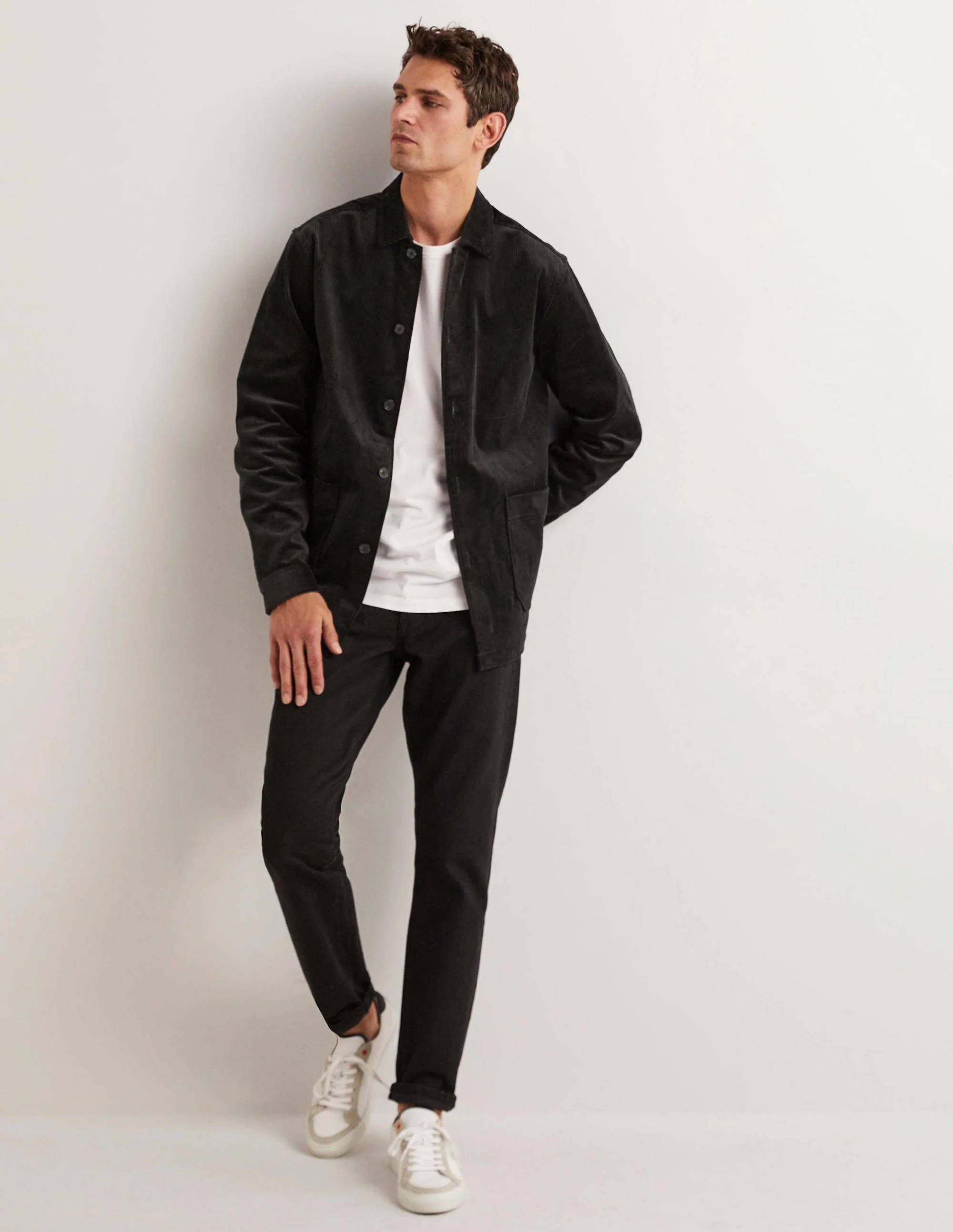 Dicke Cord-Hemdjacke-Dunkelgrau - Image 8