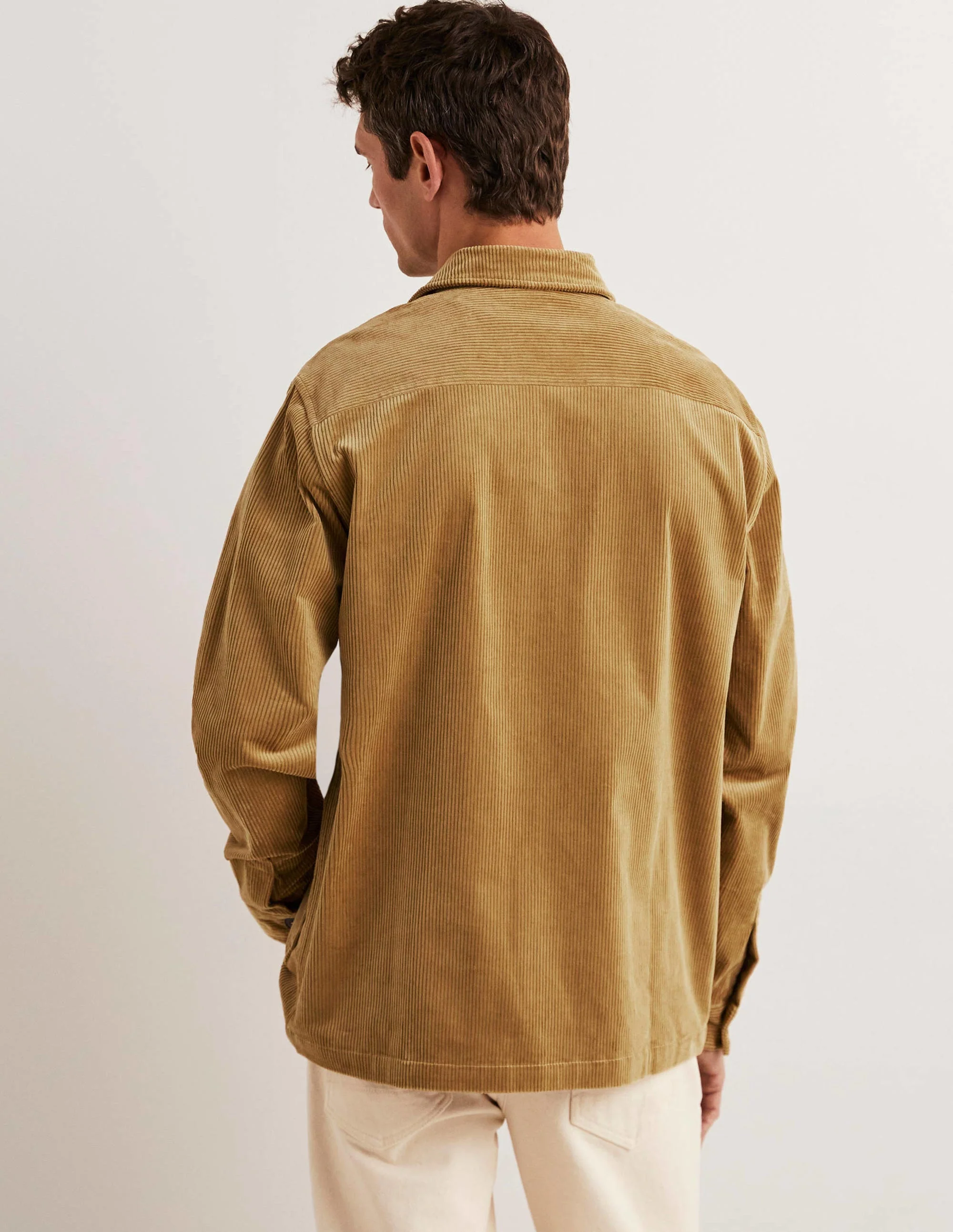 Dicke Cord-Hemdjacke-Sandbraun - Image 3