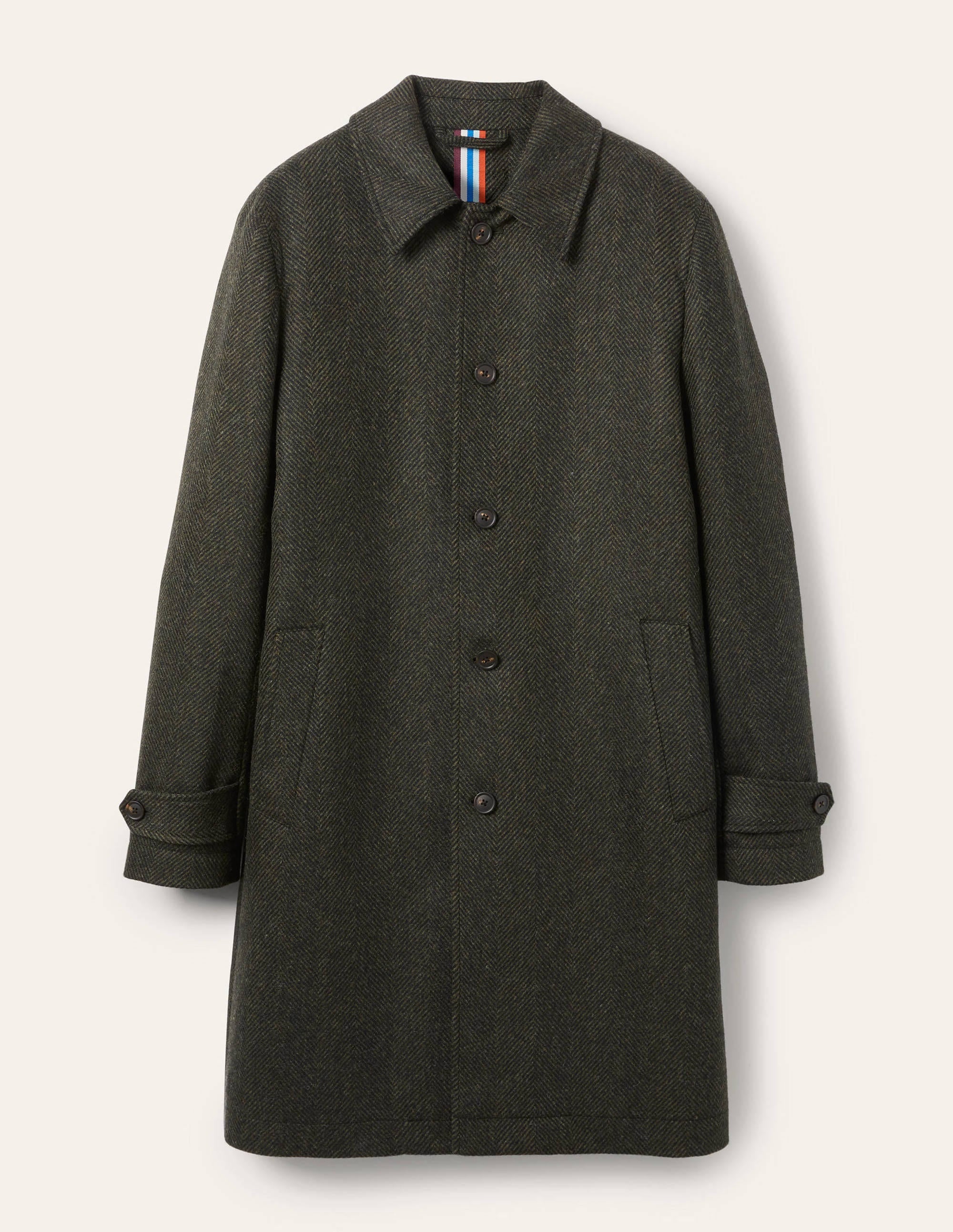 Eldon Mantel aus britischem Tweed-Richmond-Grün, Fischgrätmuster - Image 5
