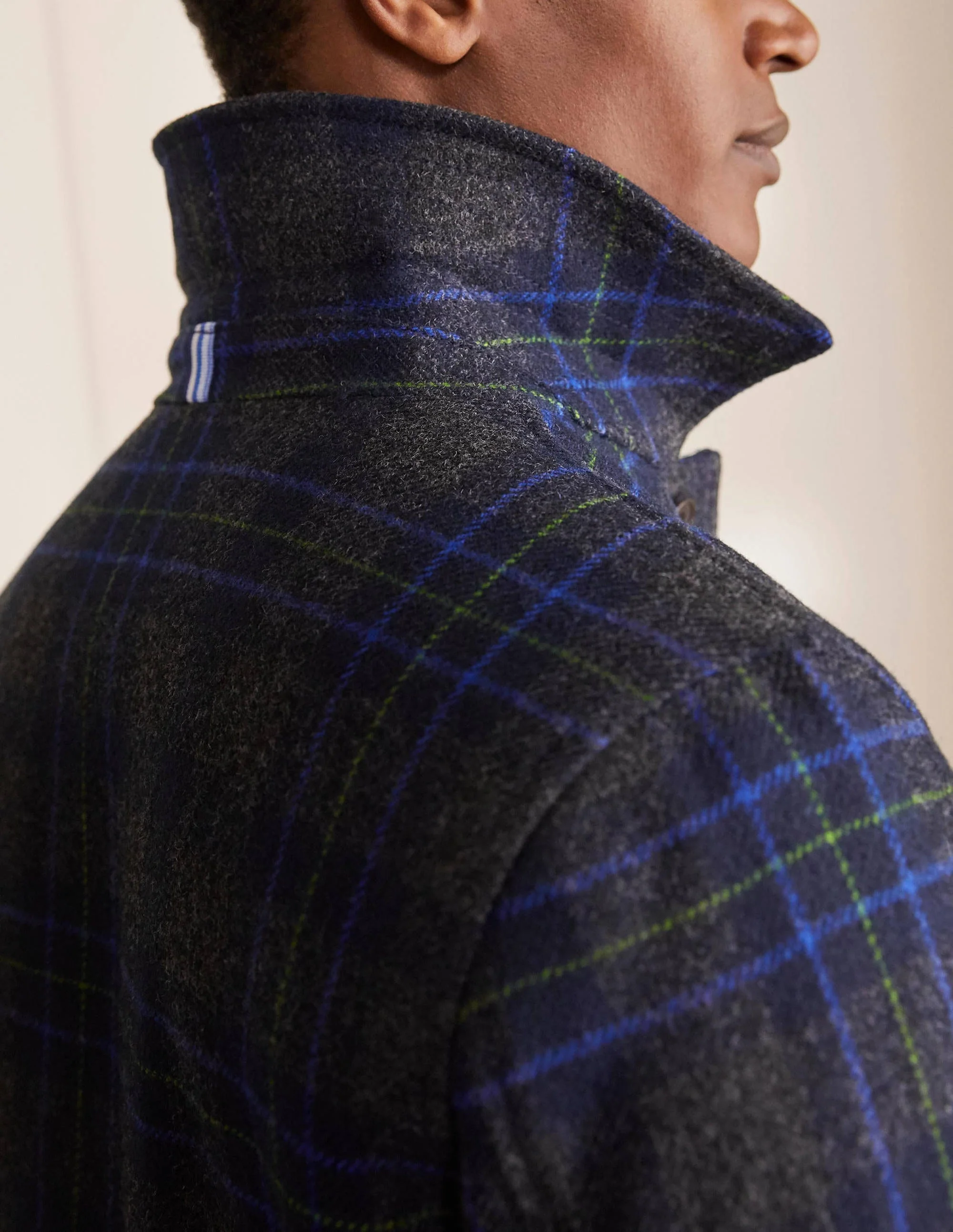 Elgin Wolljacke-Grau/Navy, Kariert - Image 2
