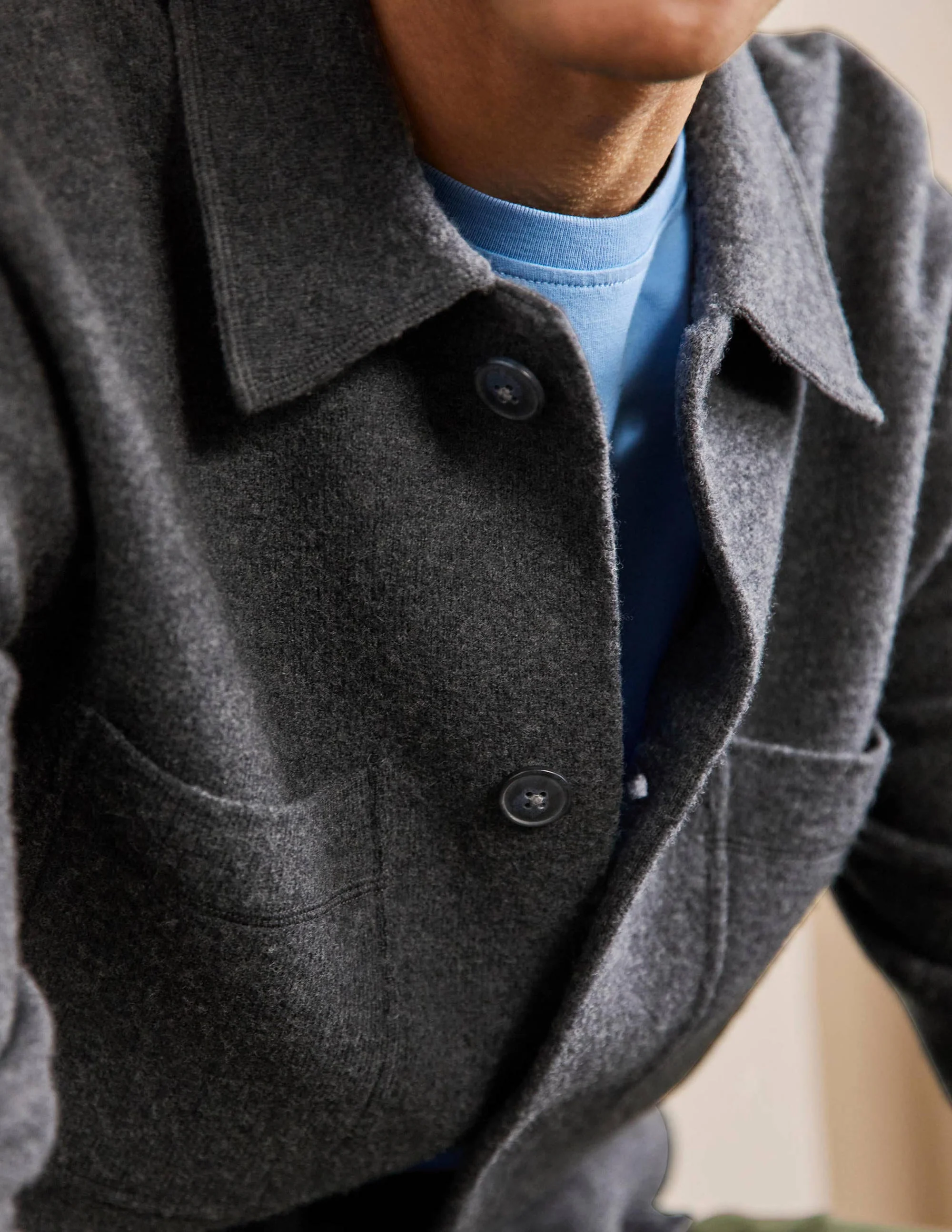 Farley Strickjacke aus Merinowolle-Anthrazit Melange - Image 2