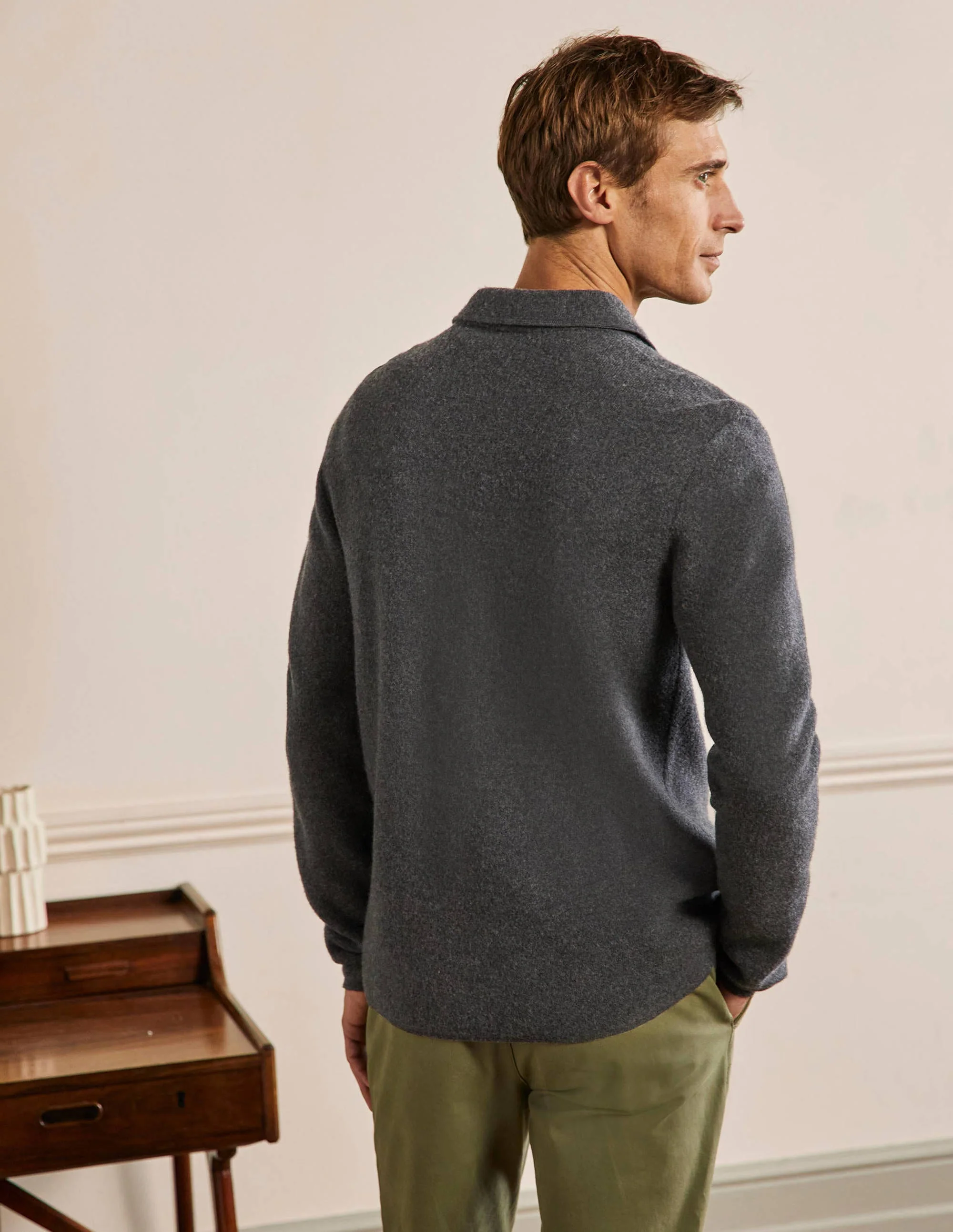 Farley Strickjacke aus Merinowolle-Anthrazit Melange - Image 3