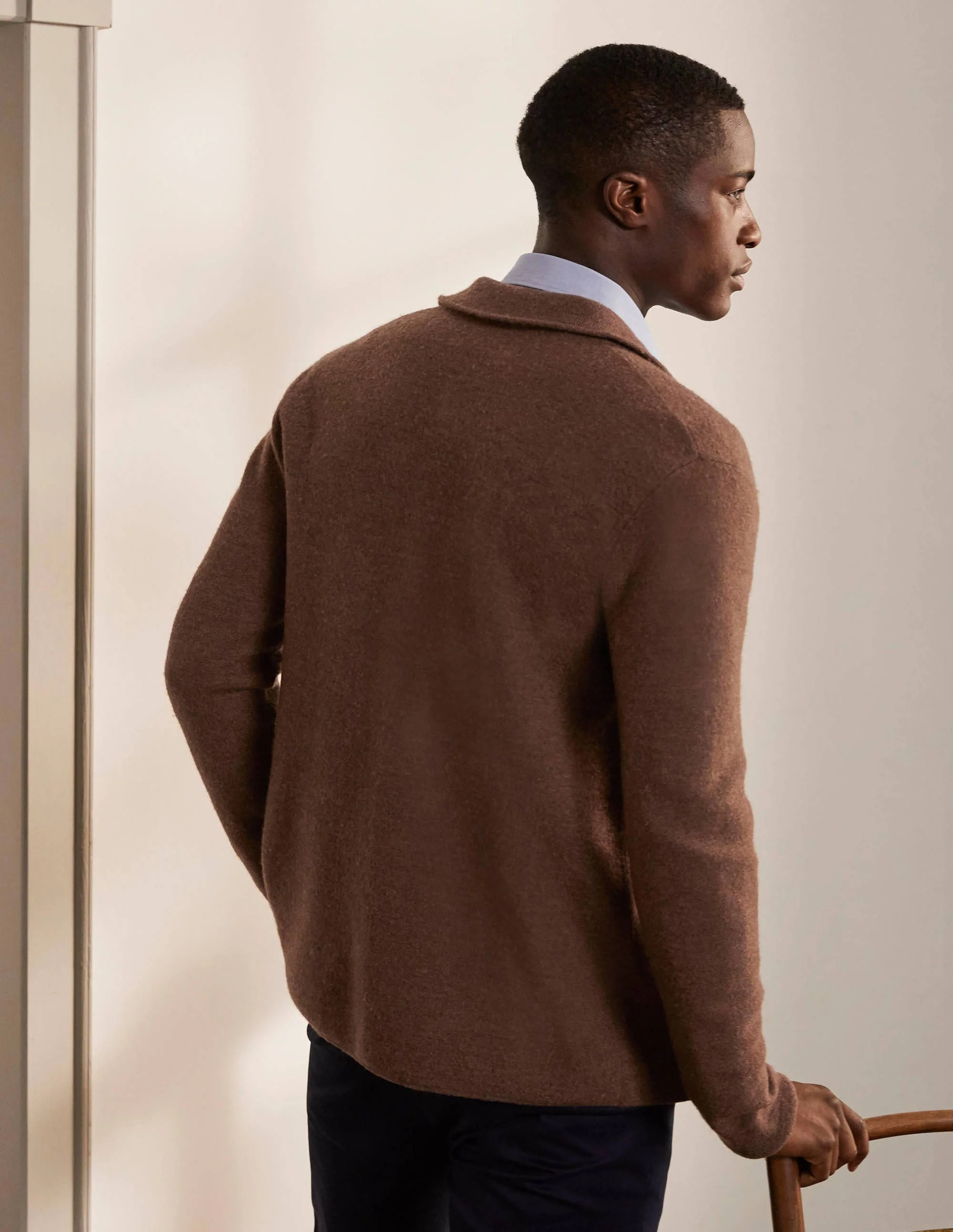 Farley Strickjacke aus Merinowolle-Kamelbraun - Image 3