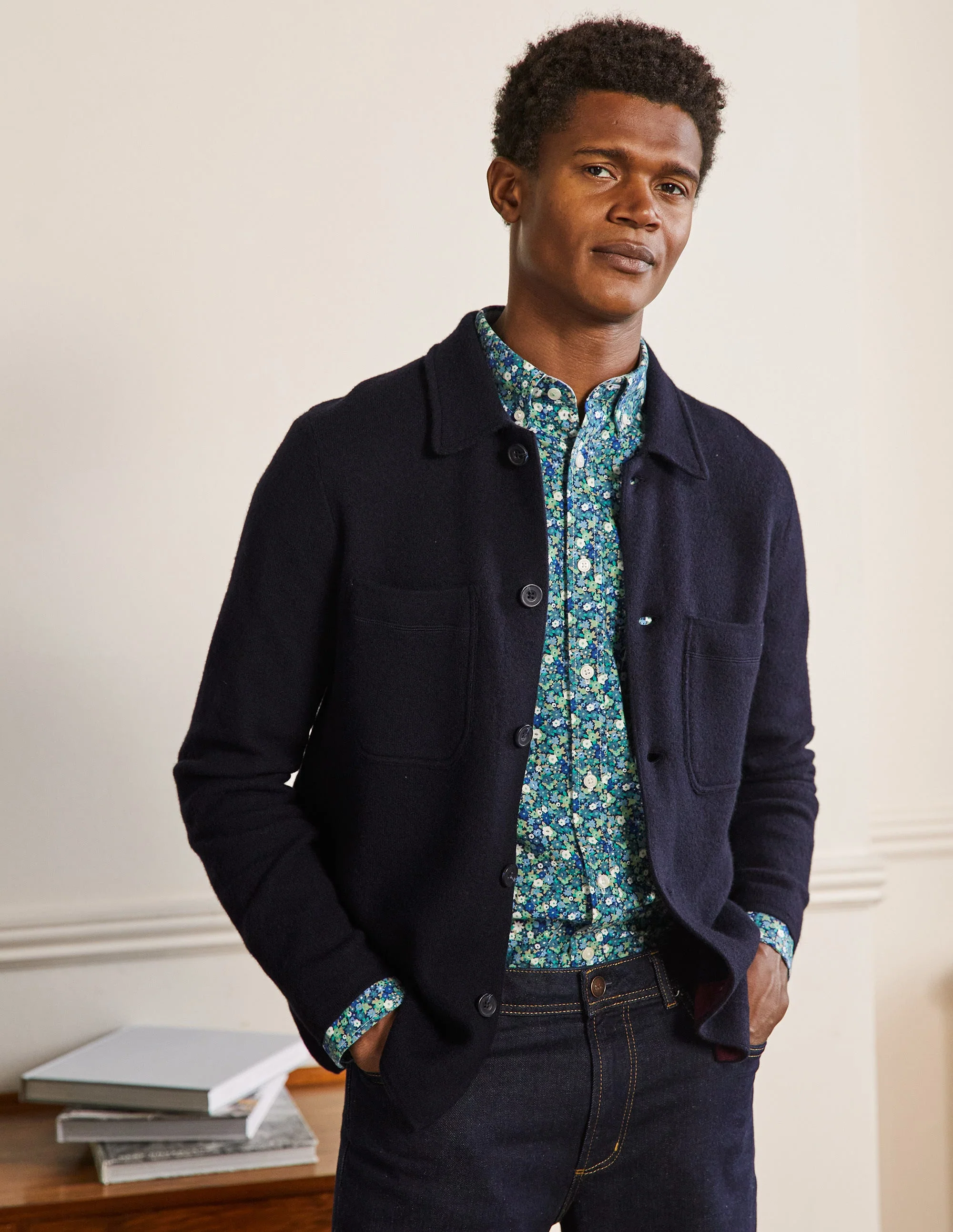 Farley Strickjacke aus Merinowolle-Marineblau - Image 4