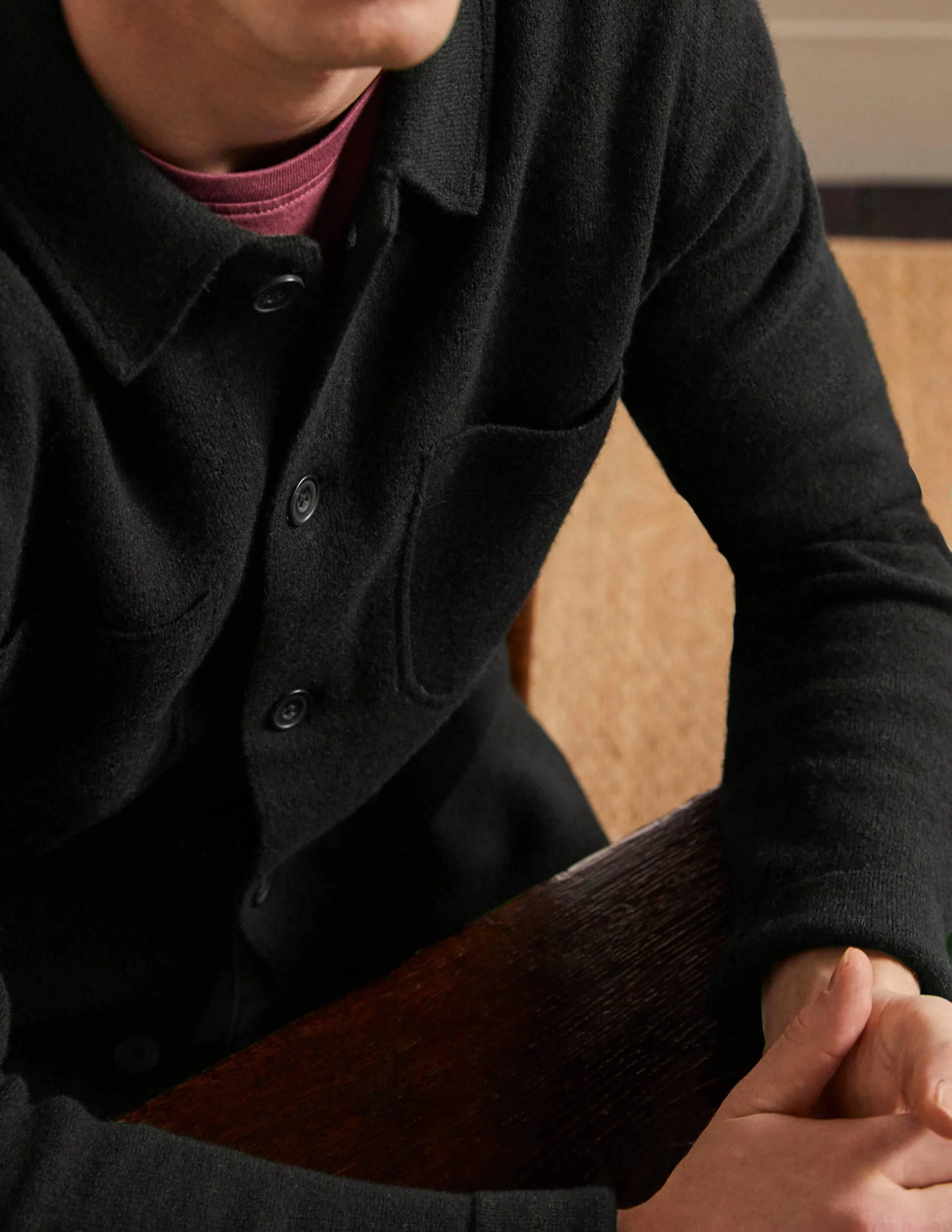 Farley Strickjacke aus Merinowolle-Schwarz - Image 4