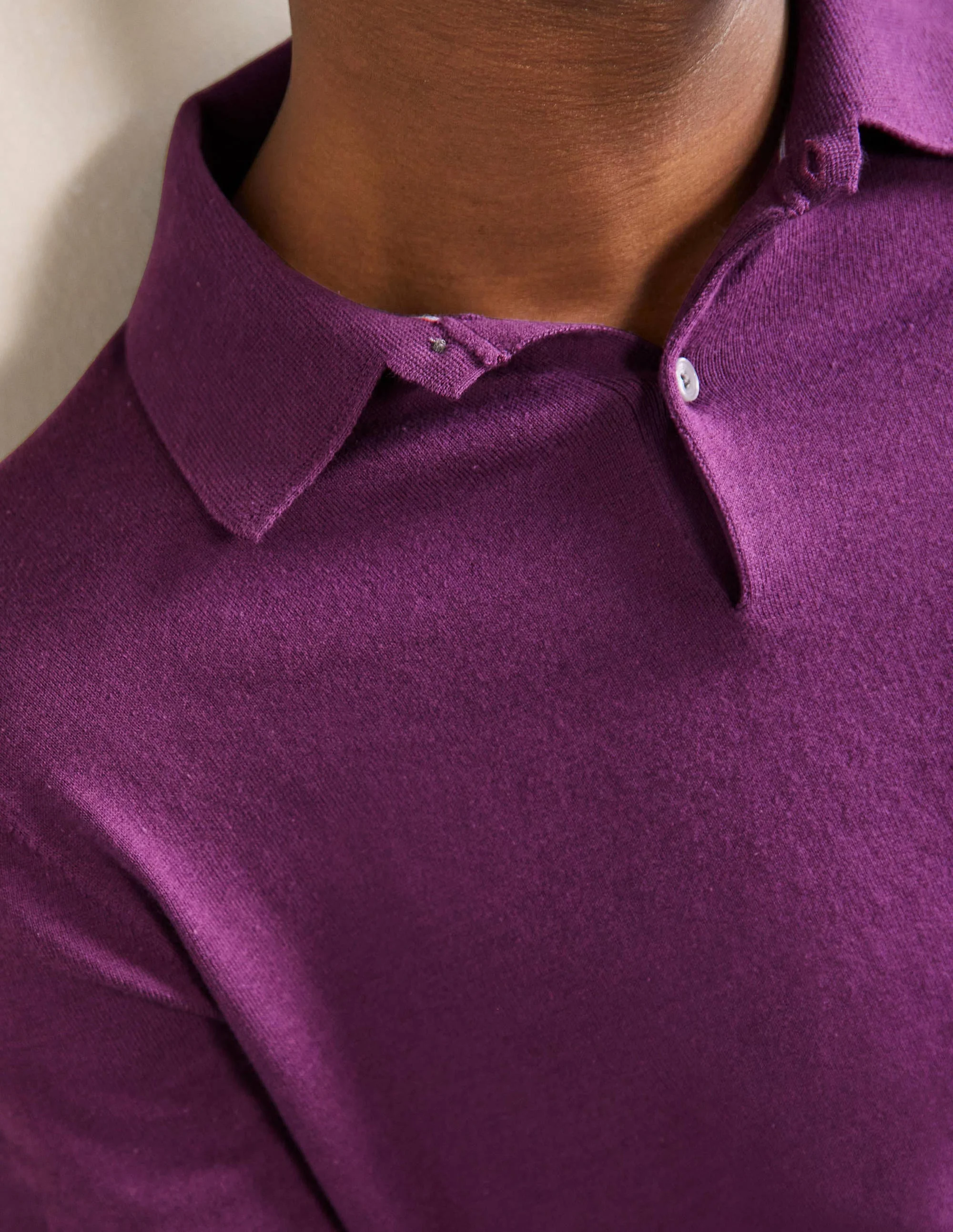Finsbury Strick-Poloshirt-Pflaume - Image 2