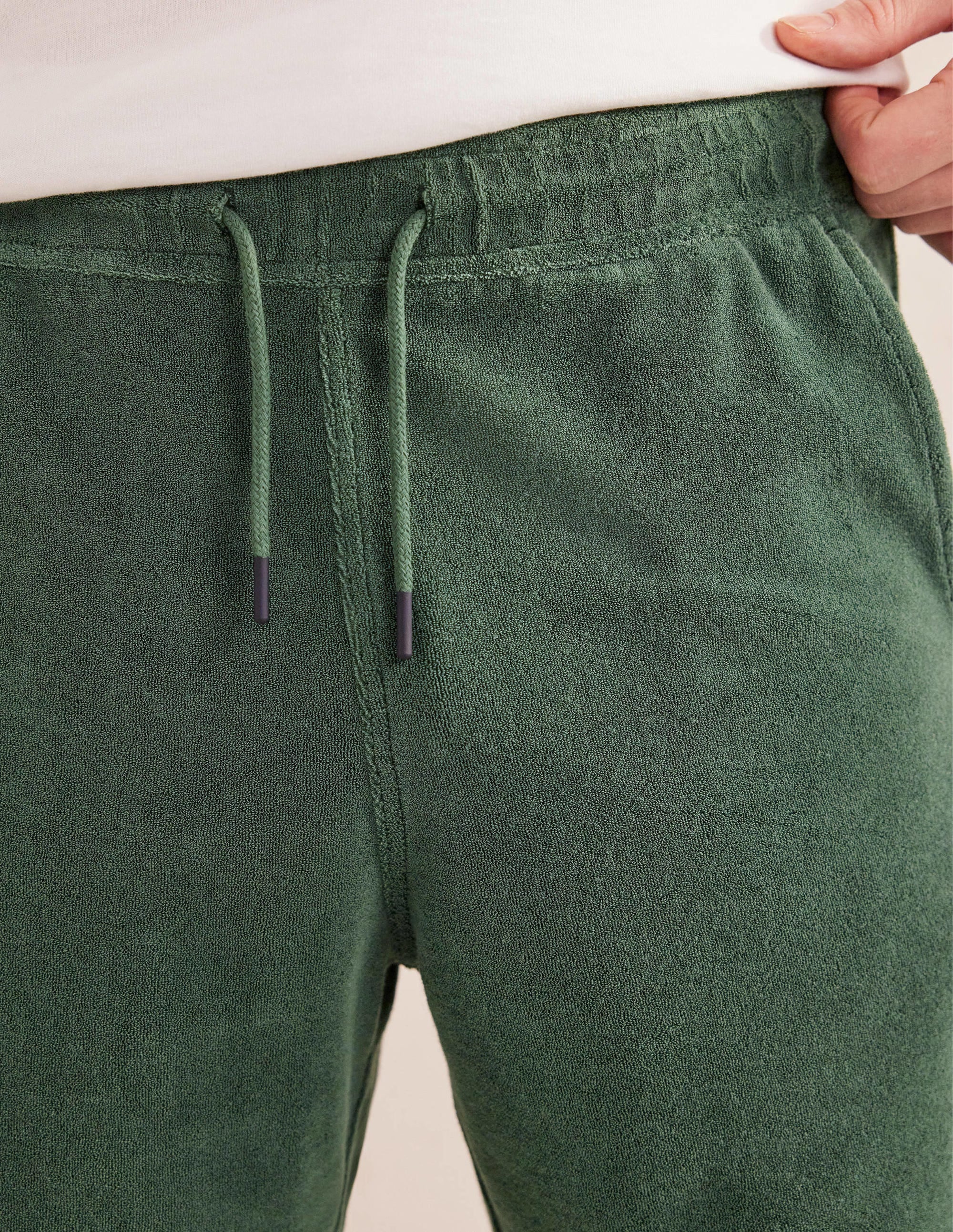 Frottee-Shorts mit Tunnelzug-Palmblattgrün - Image 2