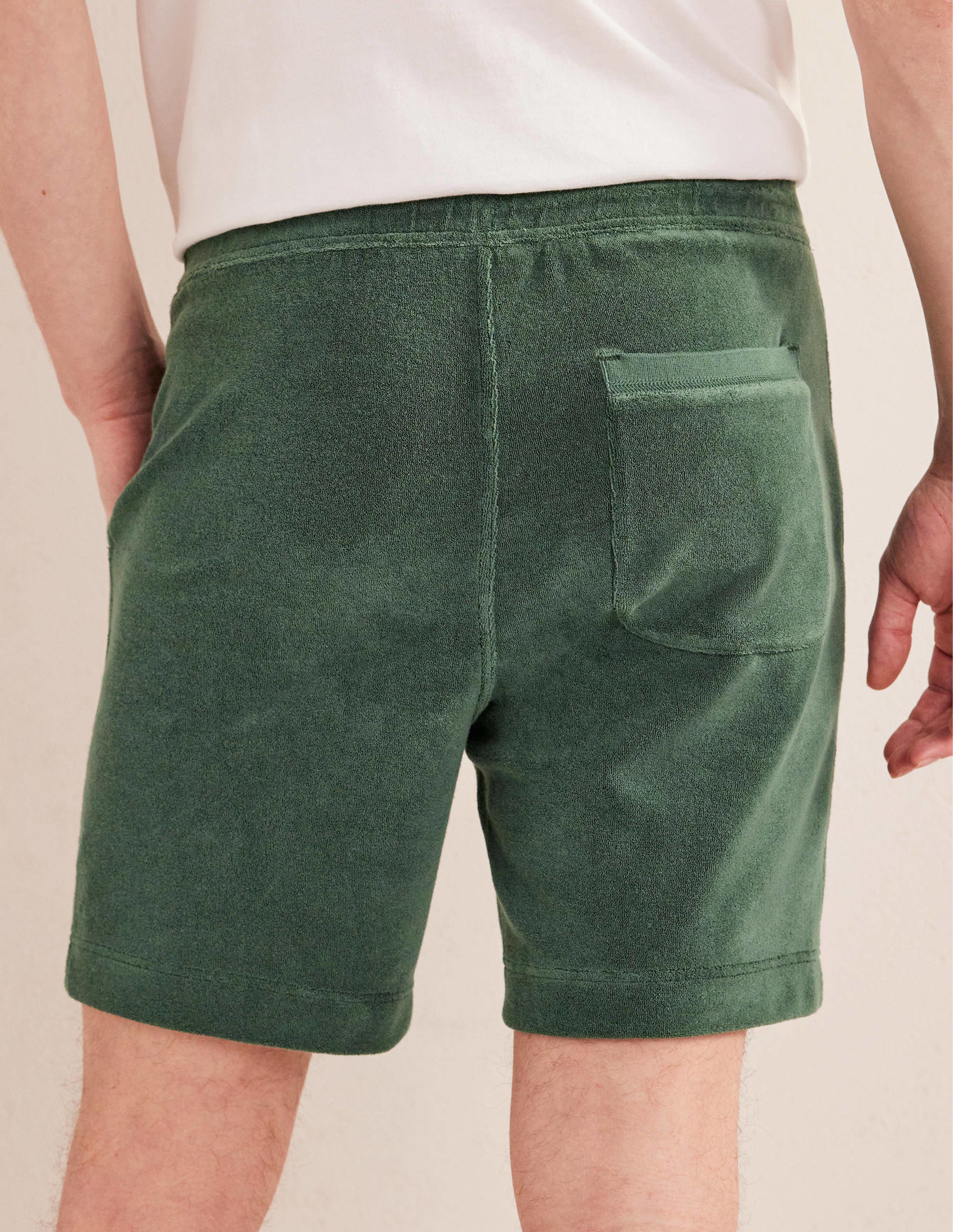 Frottee-Shorts mit Tunnelzug-Palmblattgrün - Image 3
