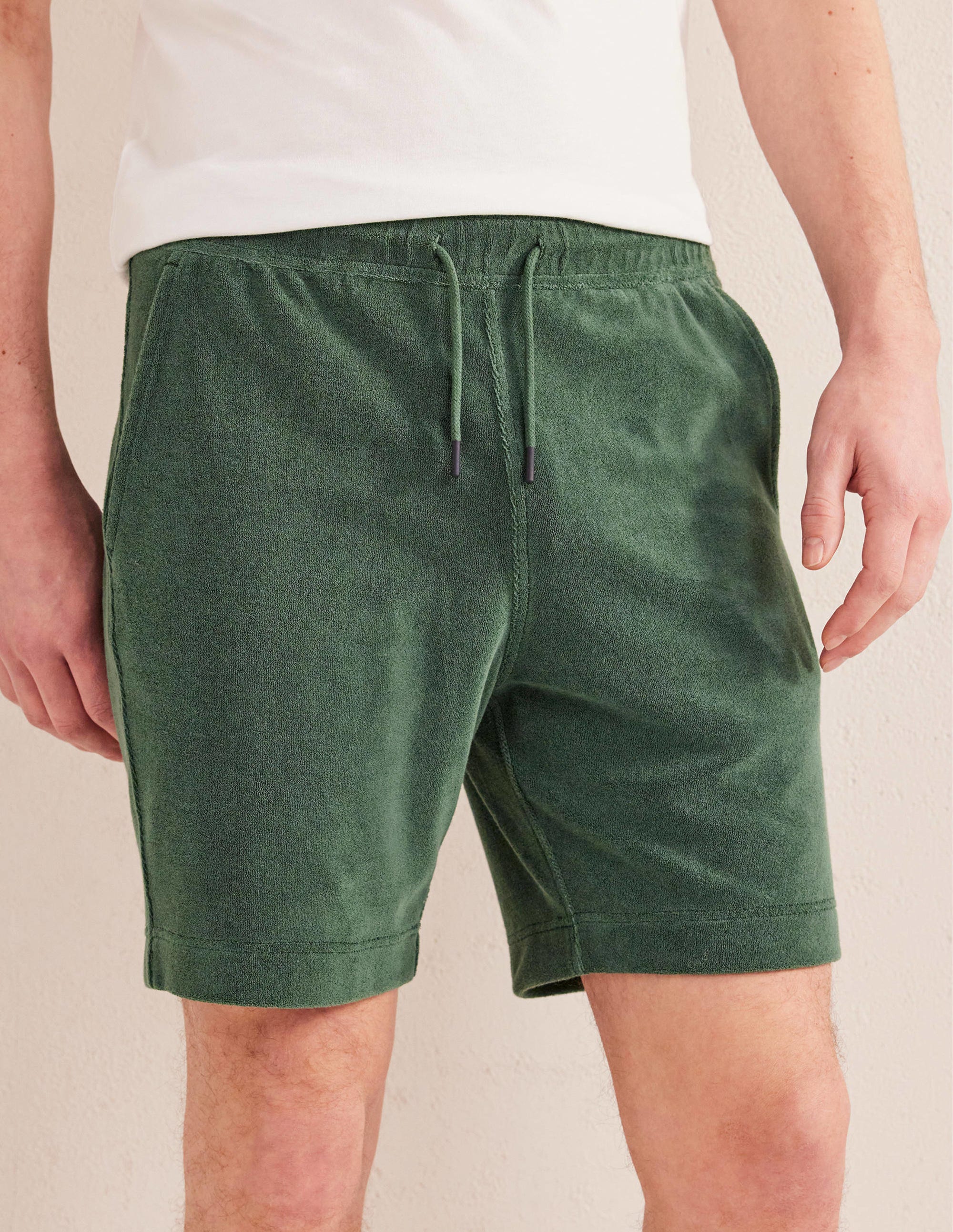 Frottee-Shorts mit Tunnelzug-Palmblattgrün - Image 4