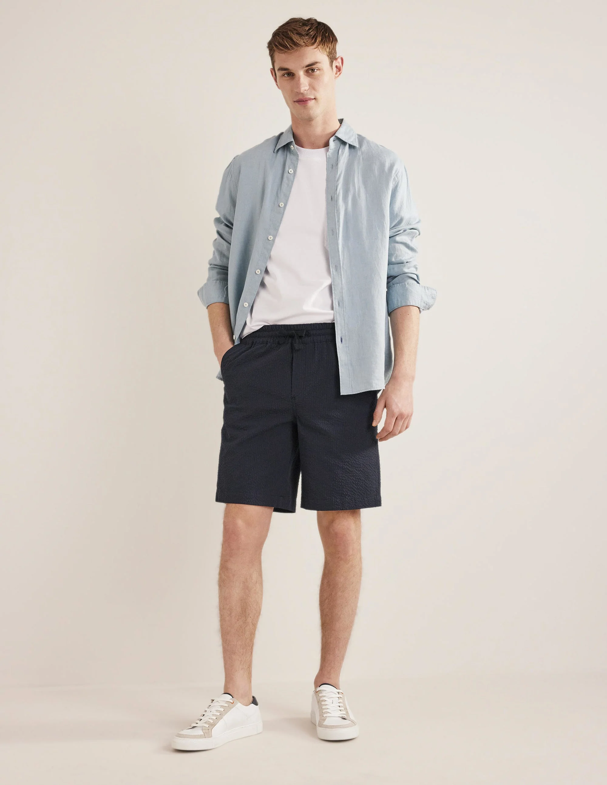 Gemusterte Shorts-Marineblau