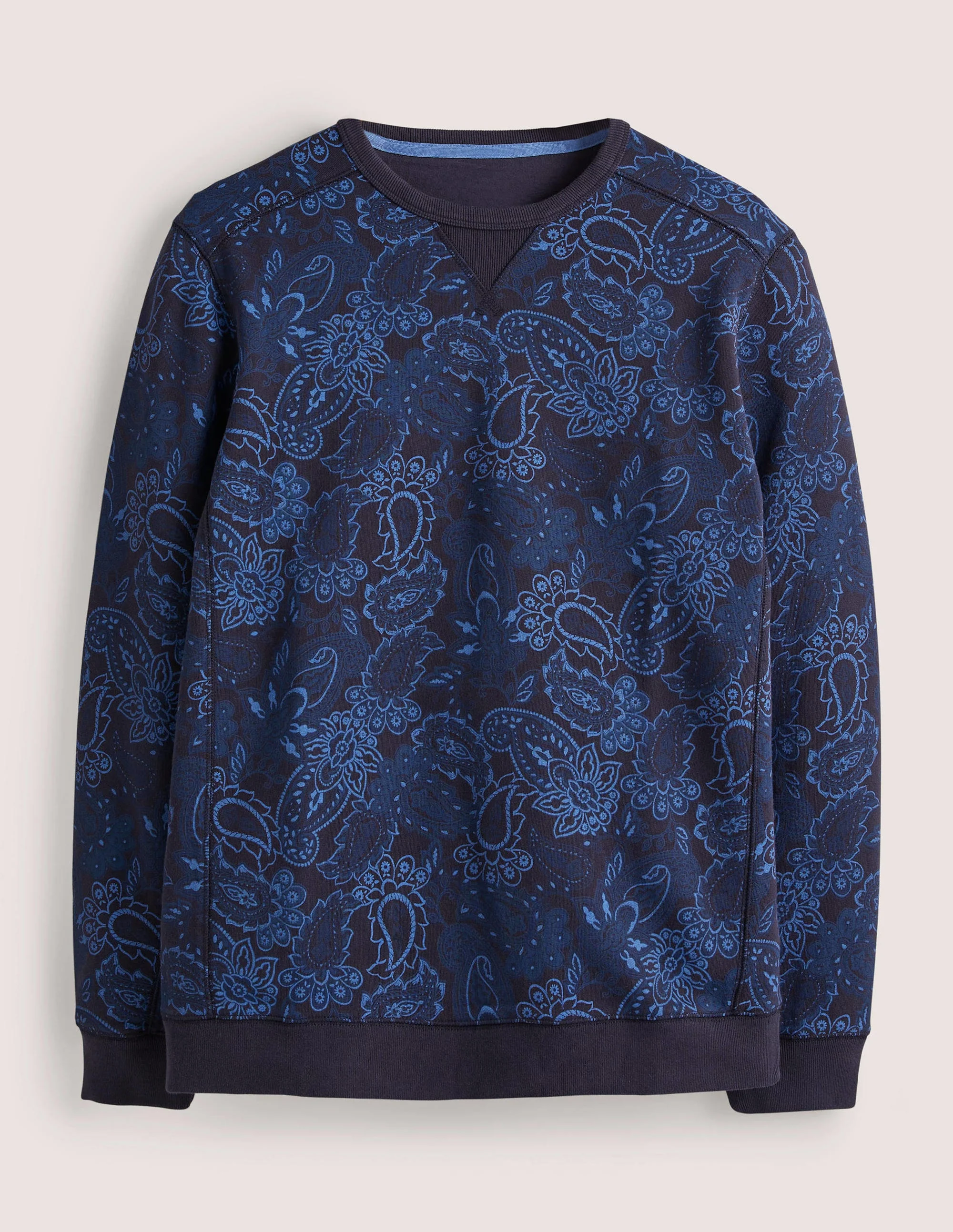 Gemustertes Sweatshirt-Blau, Paisleymuster - Image 5