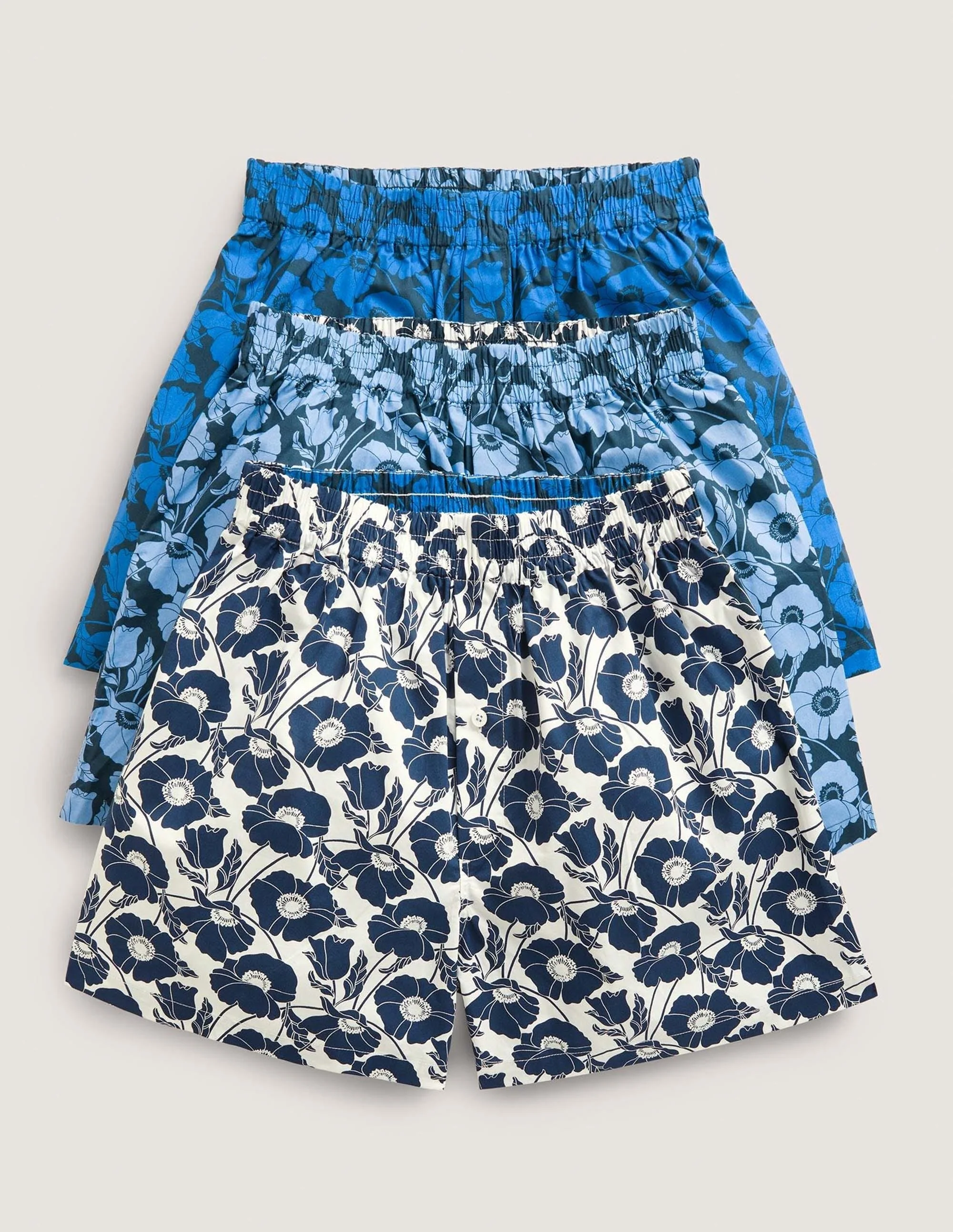 Gewebte Boxershorts im 3er-Pack-Blumenmustermix