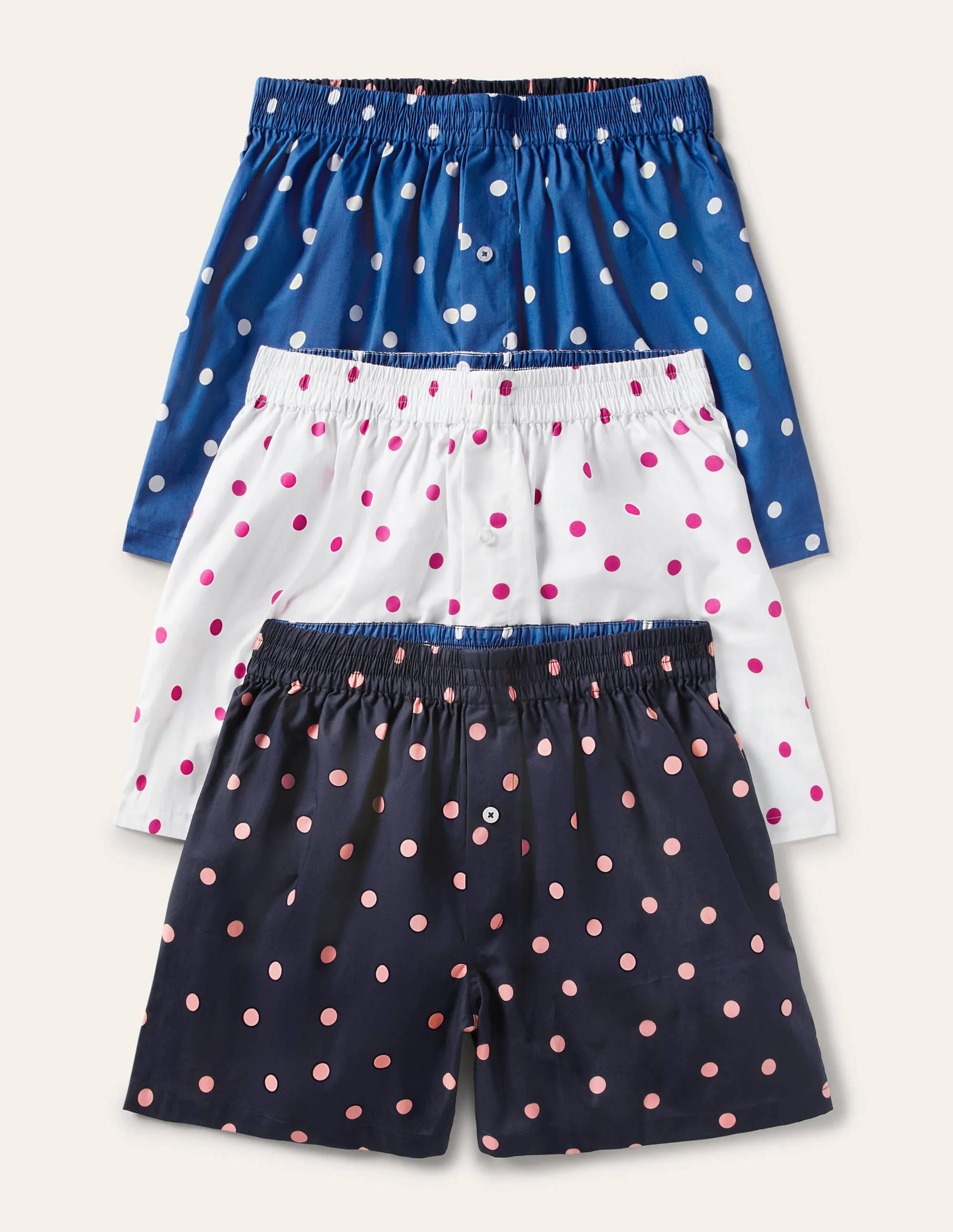 Gewebte Boxershorts im 3er-Pack-Tupfenmix, Set