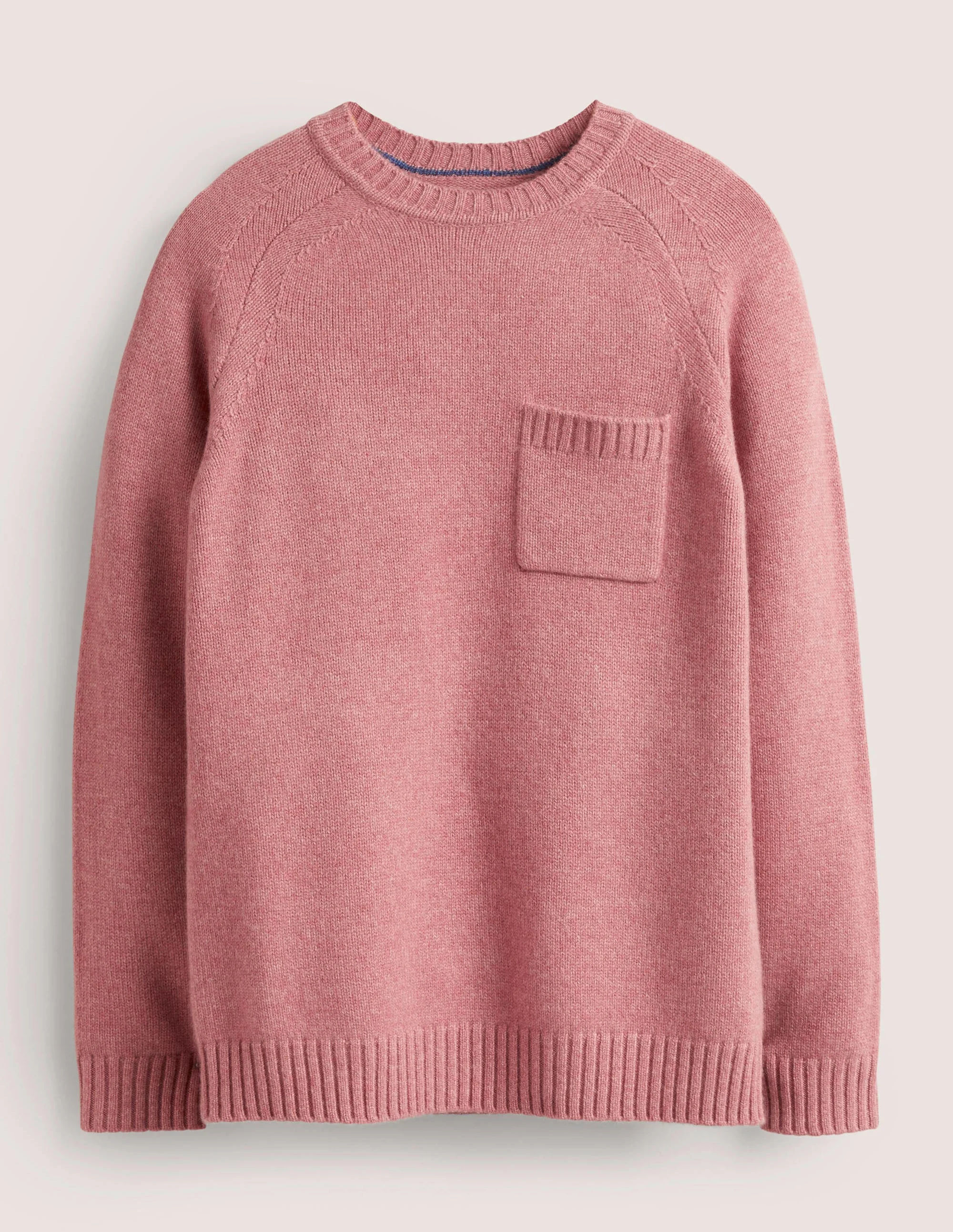 Grobstrickpullover aus Kaschmir mit Rundhalsausschnitt-Dusty Red - Image 5