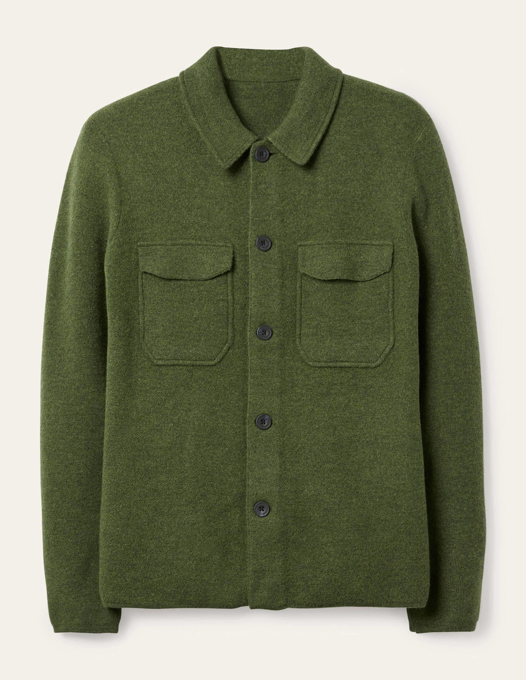 Haddon Strickjacke-Dunkles Olivgrün, Melange - Image 6