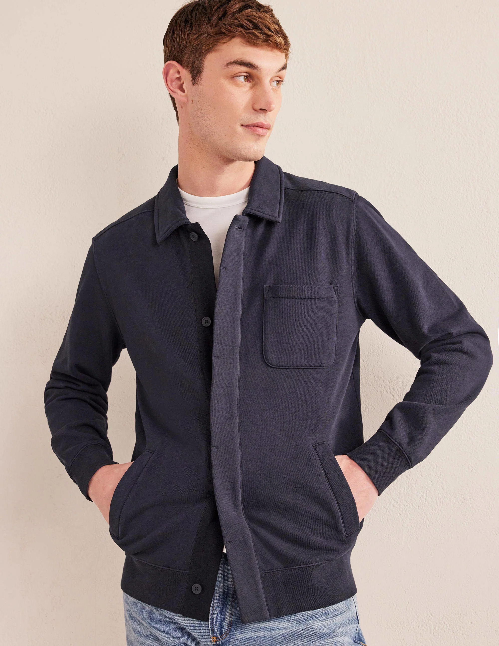 Harringtonjacke aus Baumwolle-Marineblau