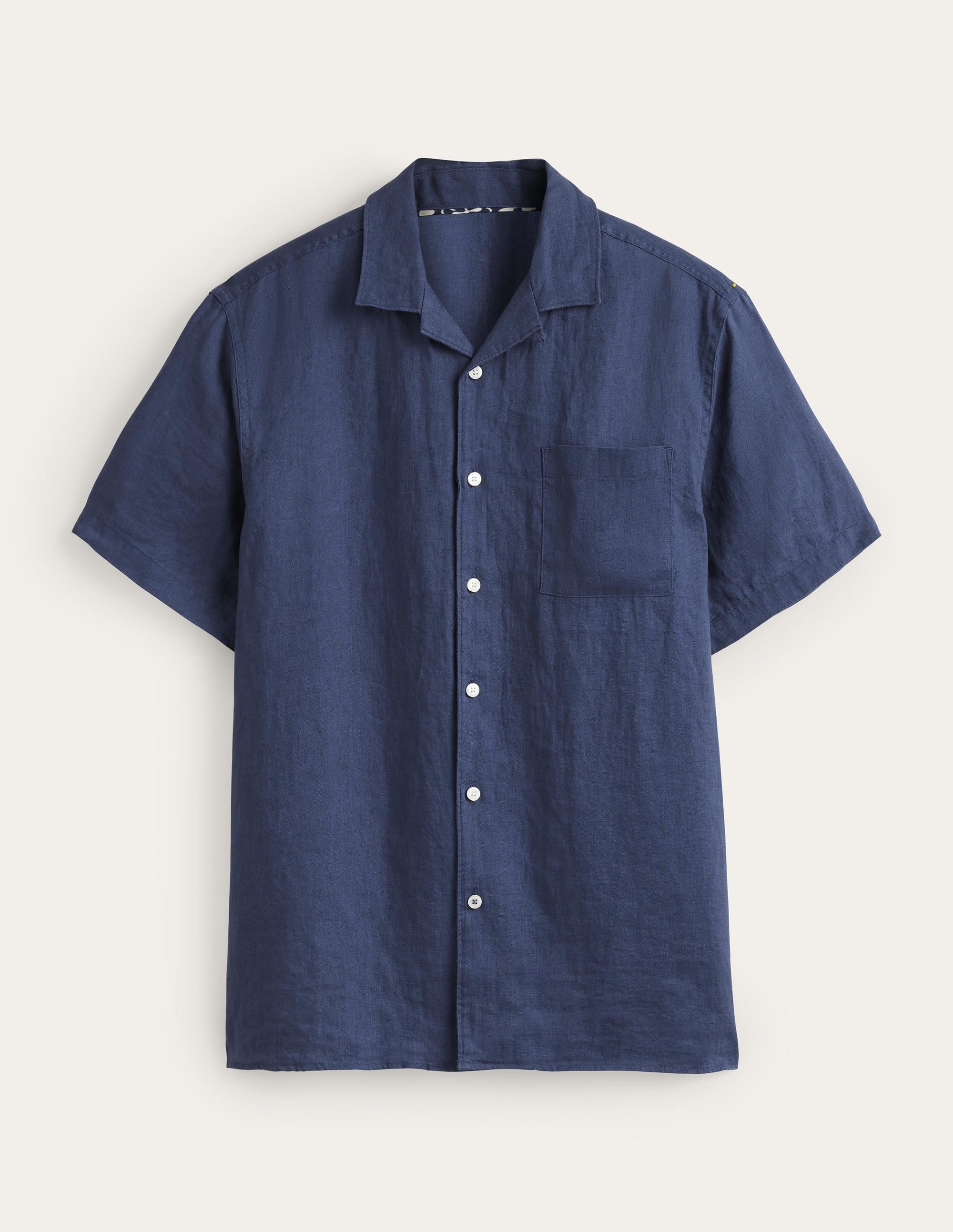 Hemd mit Reverskragen-Blasses Marineblau