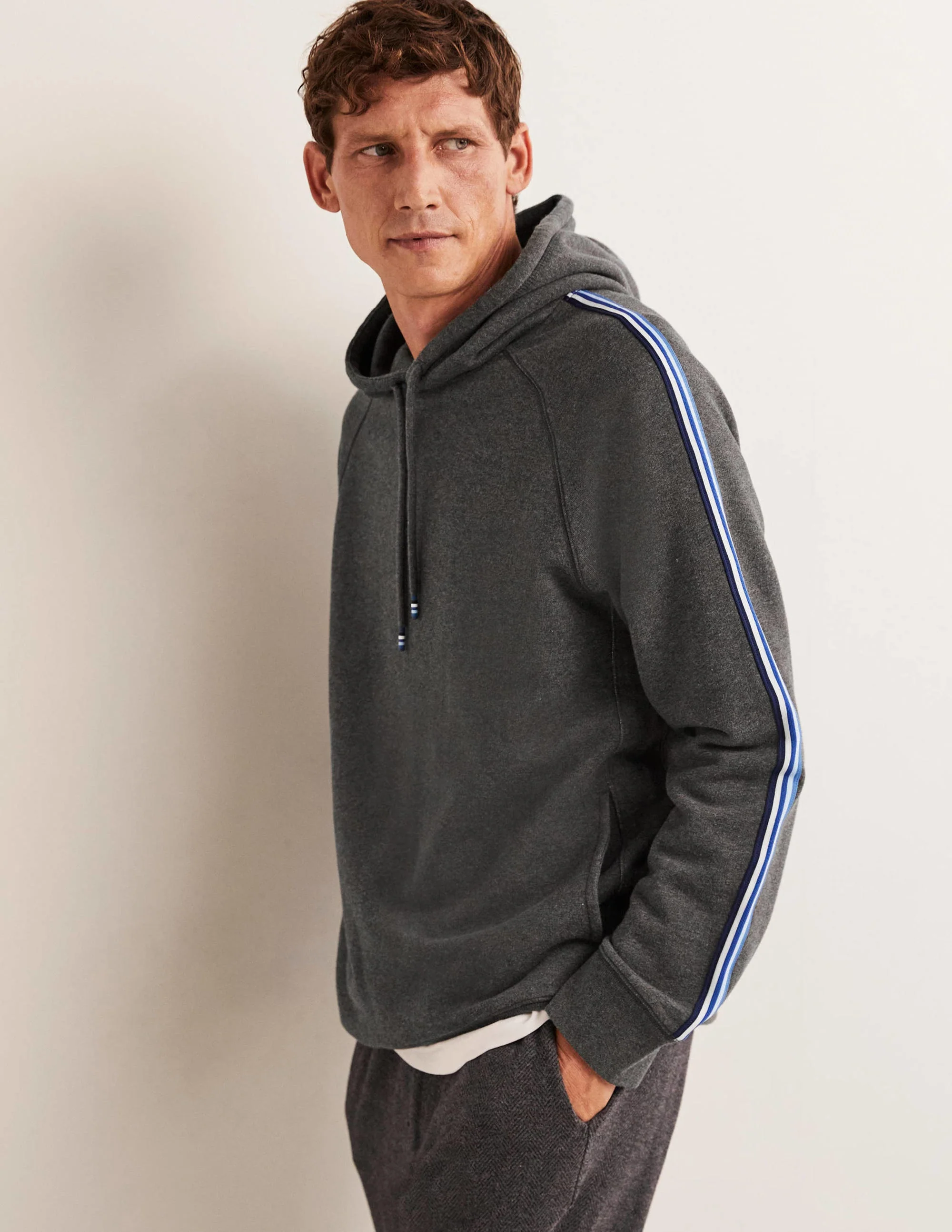 Irvine Kapuzenpullover-Anthrazit Meliert/Bunt, Gestreift