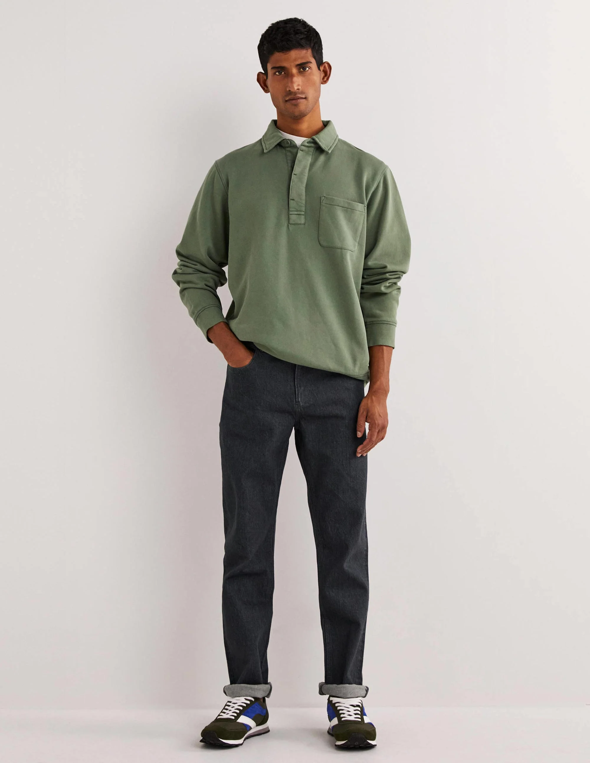 Jeans mit geradem Bein-Grau