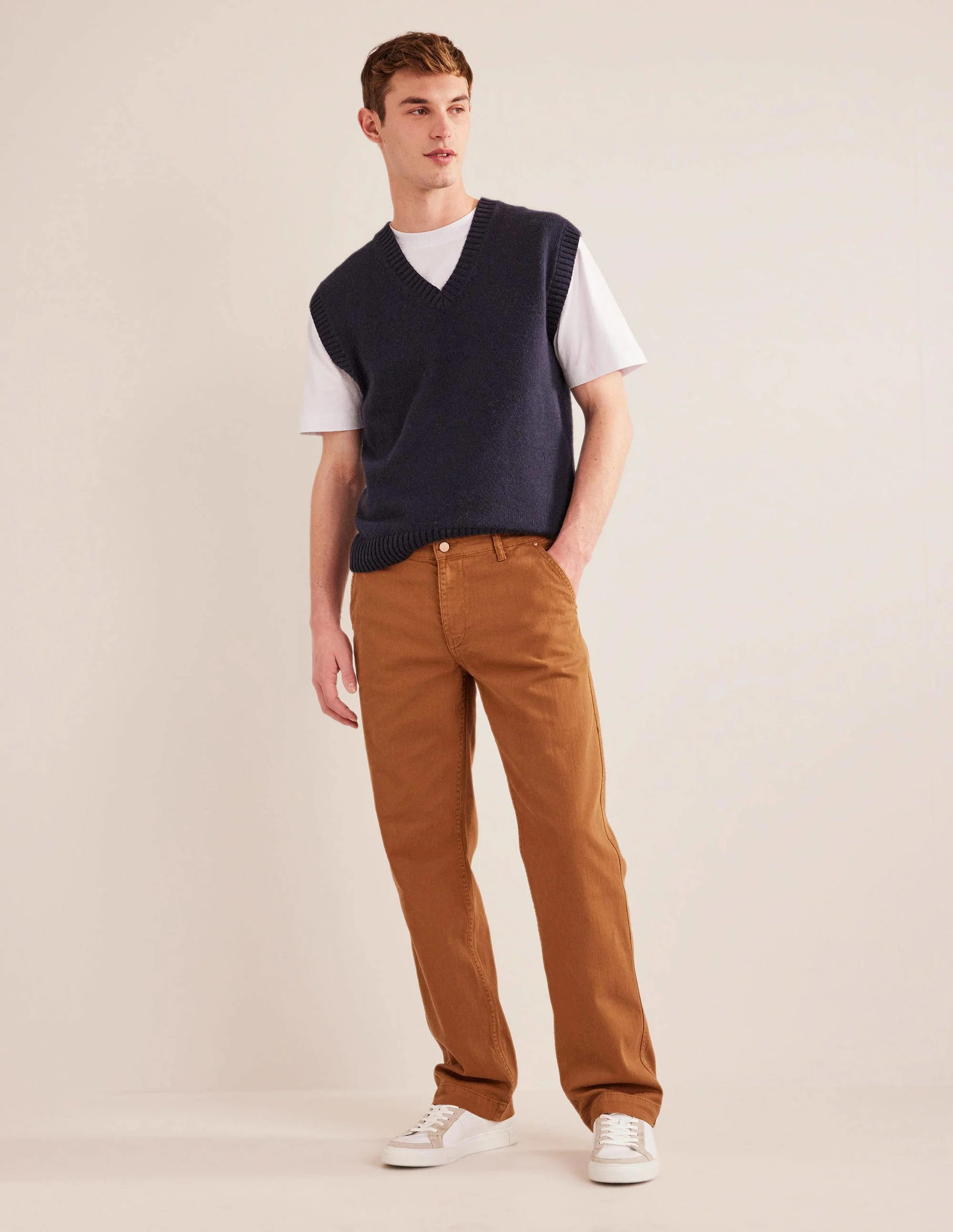 Jeans mit lockerer Passform-Teddybärbraun