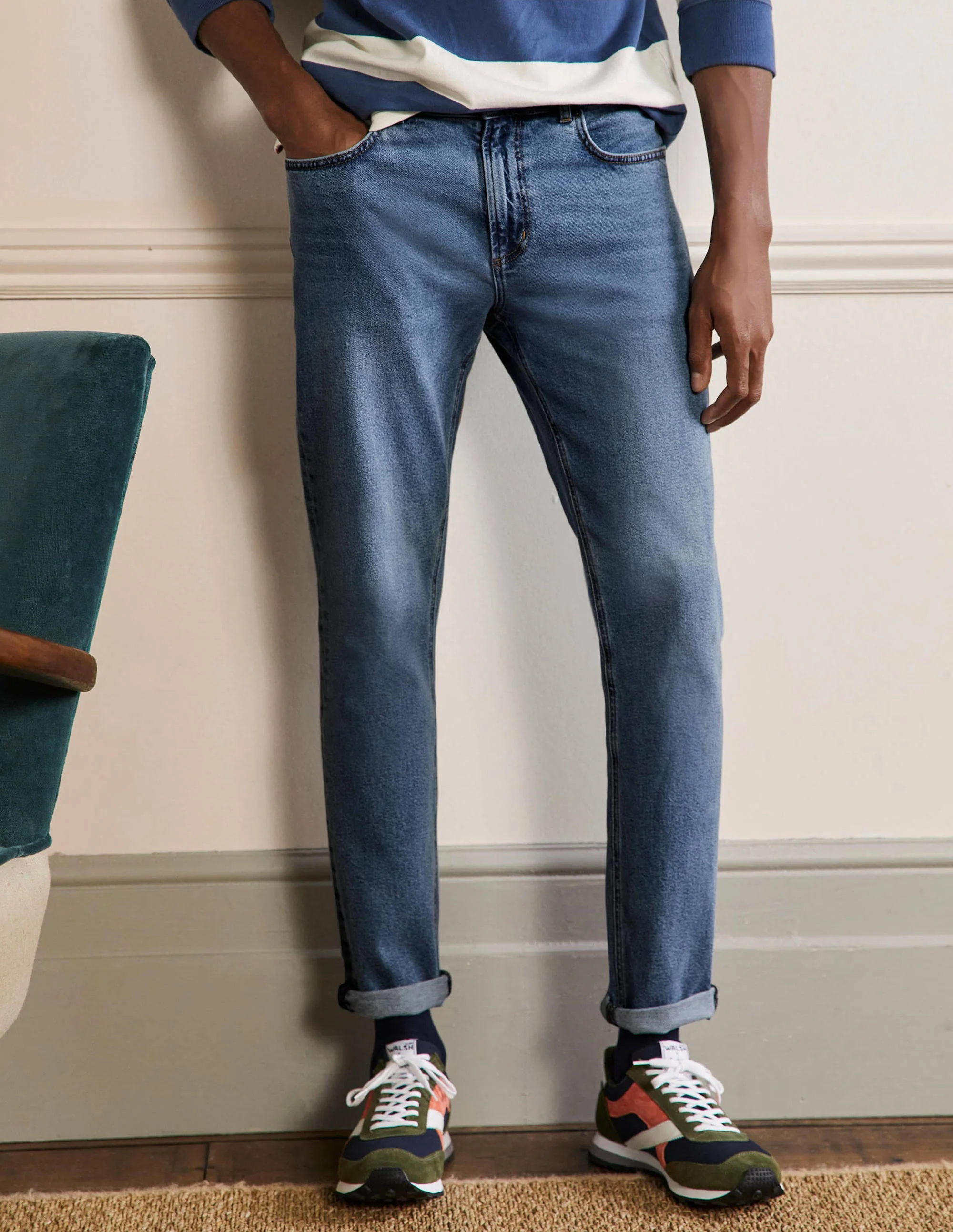 Jeans mit schmalem Bein-Denim, helle Waschung - Image 4