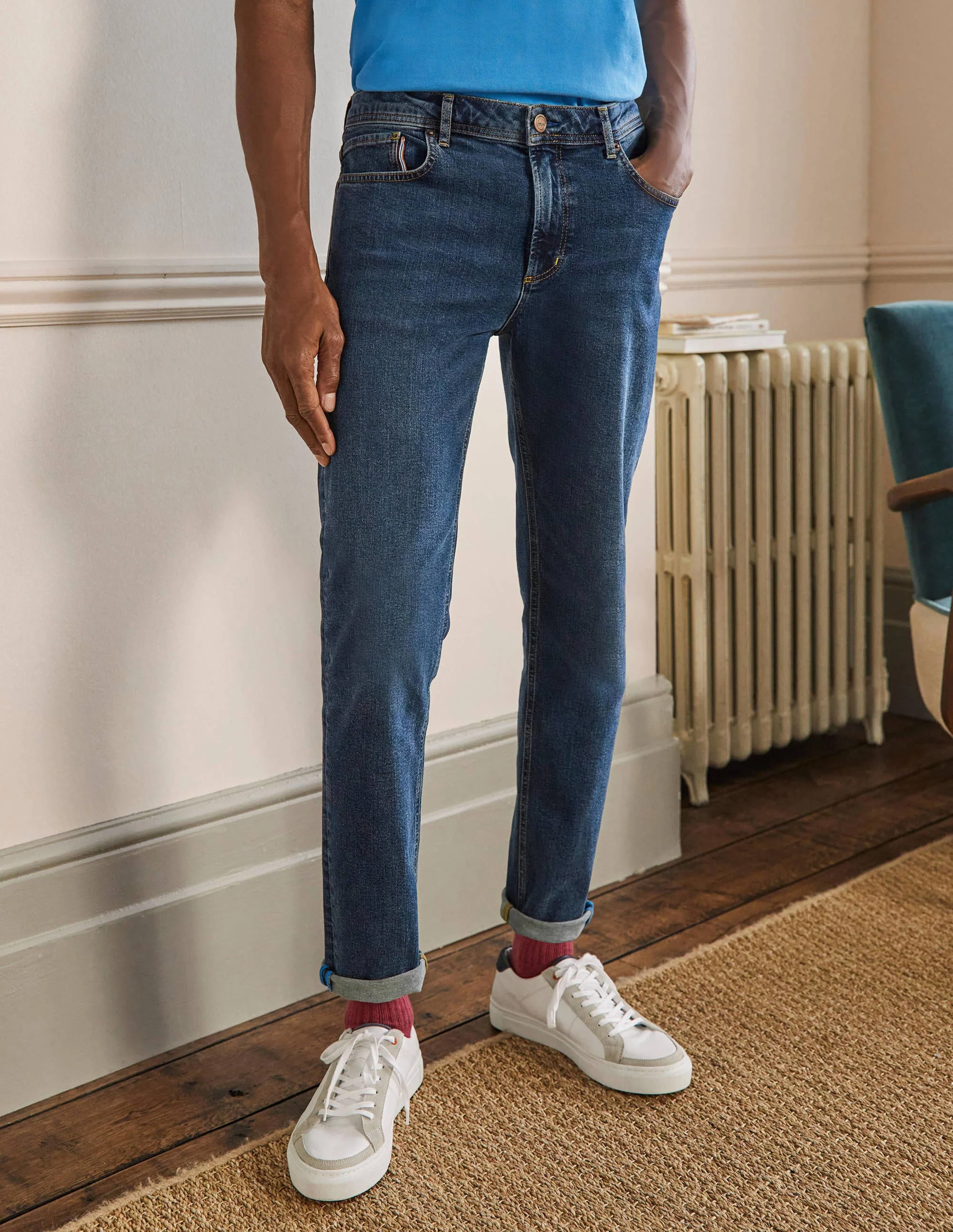 Jeans mit schmalem Bein-Denim, mittlere Waschung - Image 4