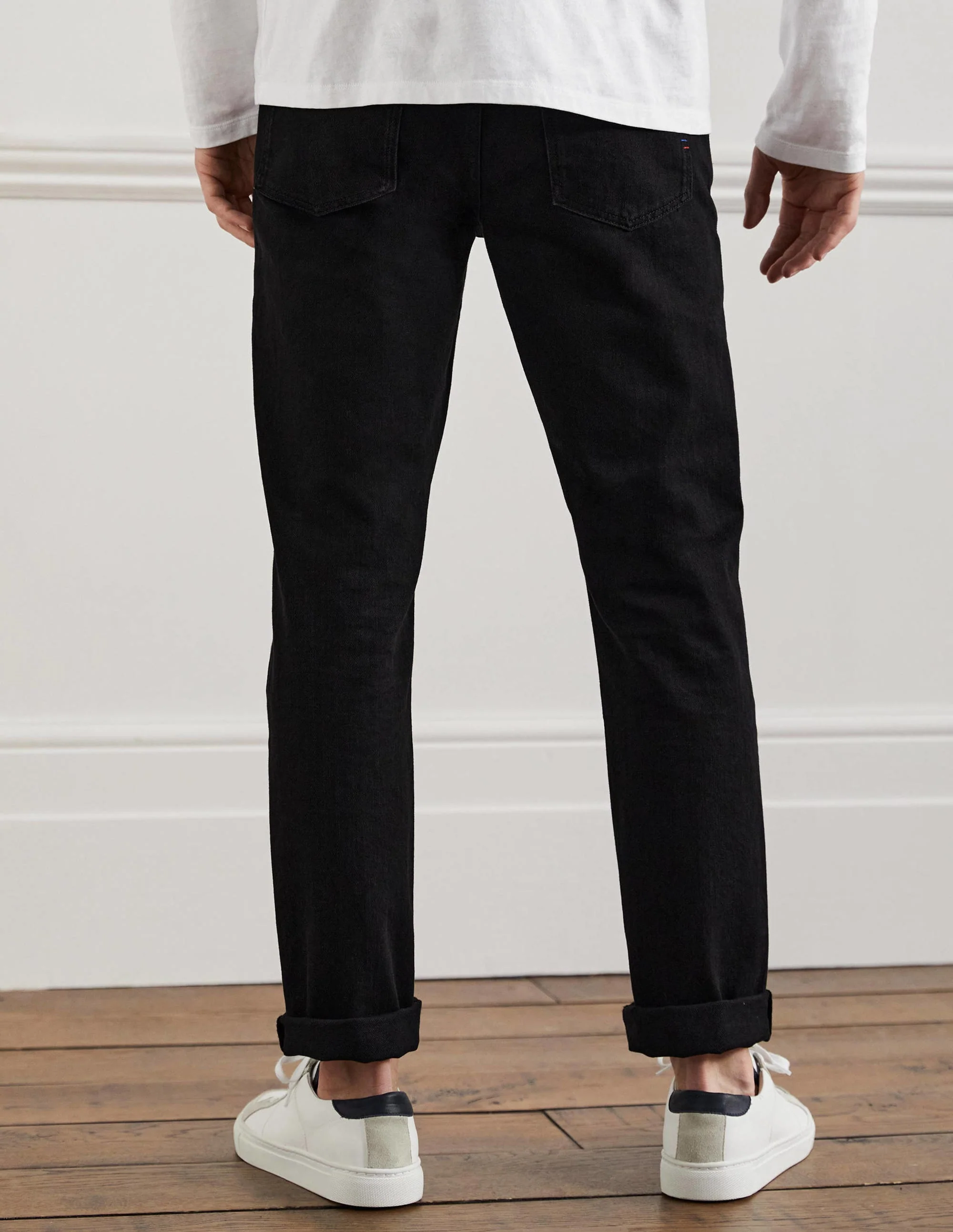 Jeans mit schmalem Bein-Schwarz, Denim - Image 3
