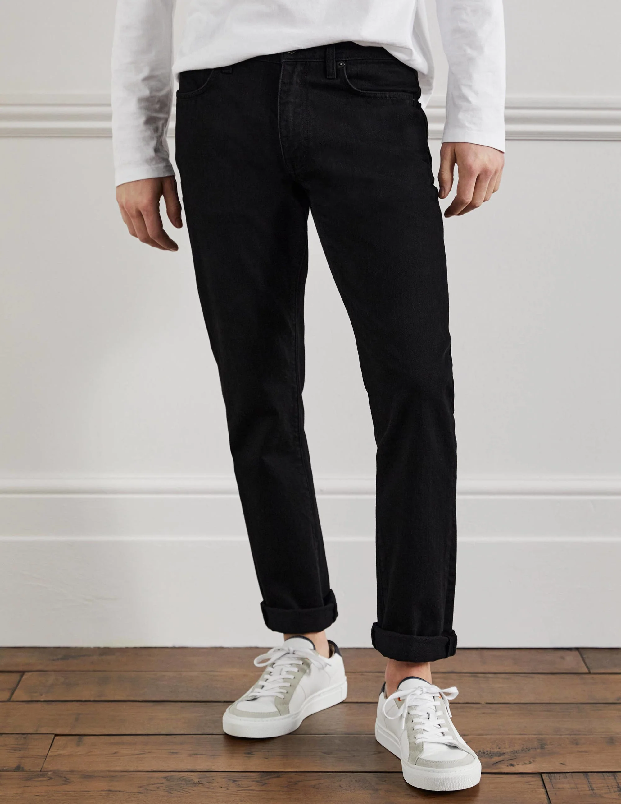 Jeans mit schmalem Bein-Schwarz, Denim - Image 4